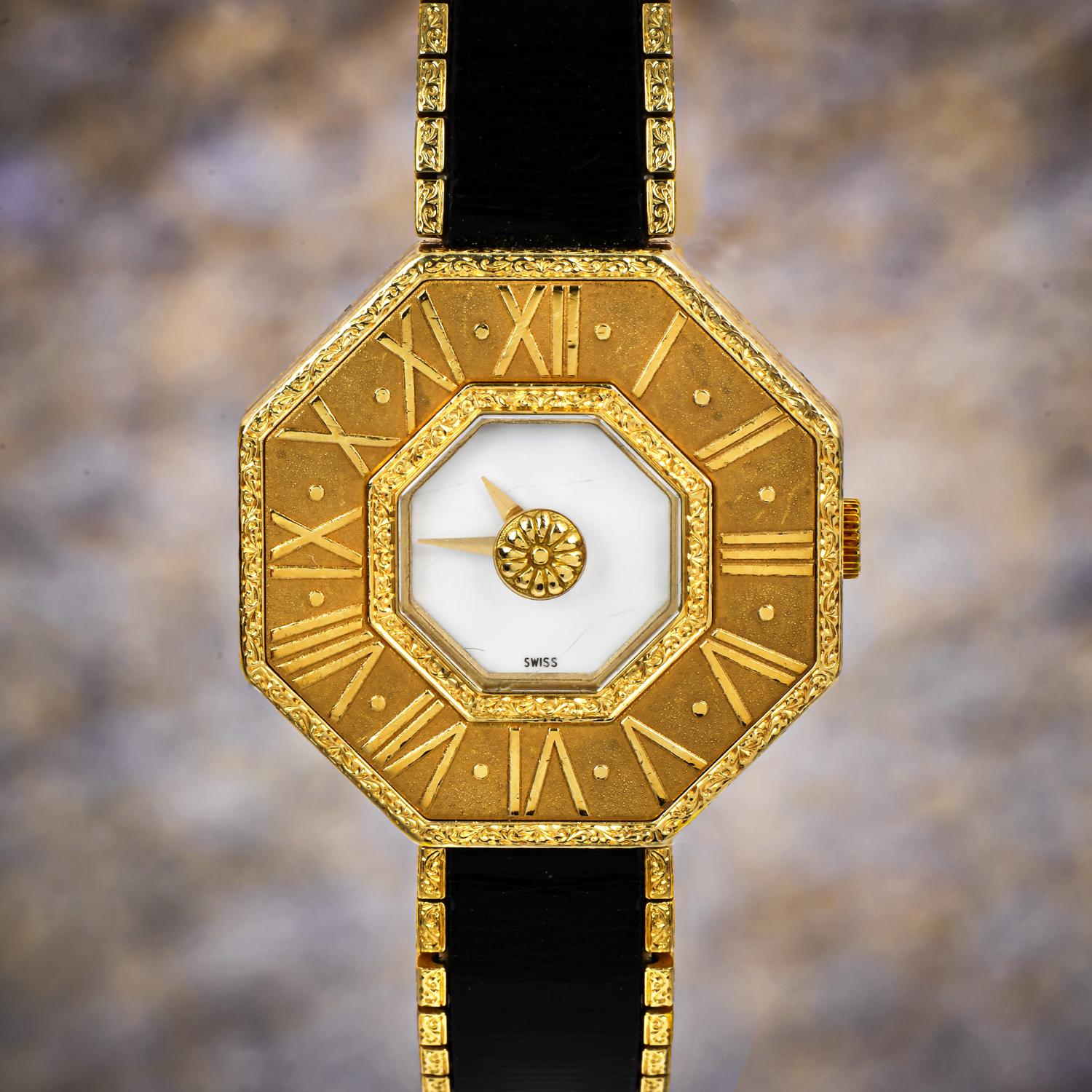 Buccellati Oktachron Quarz-Uhr aus 18 Karat Gelbgold 2