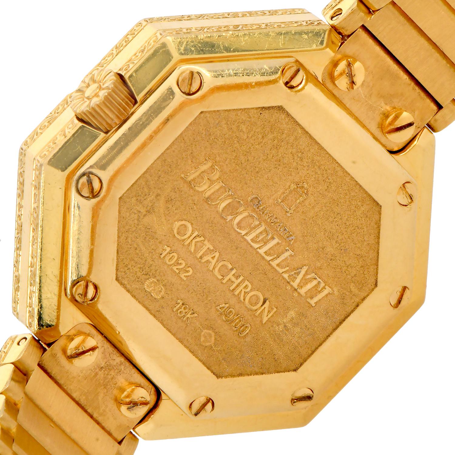 Women's Buccellati Oktachron Diamond Dial 18k Yellow Gold Quartz Watch