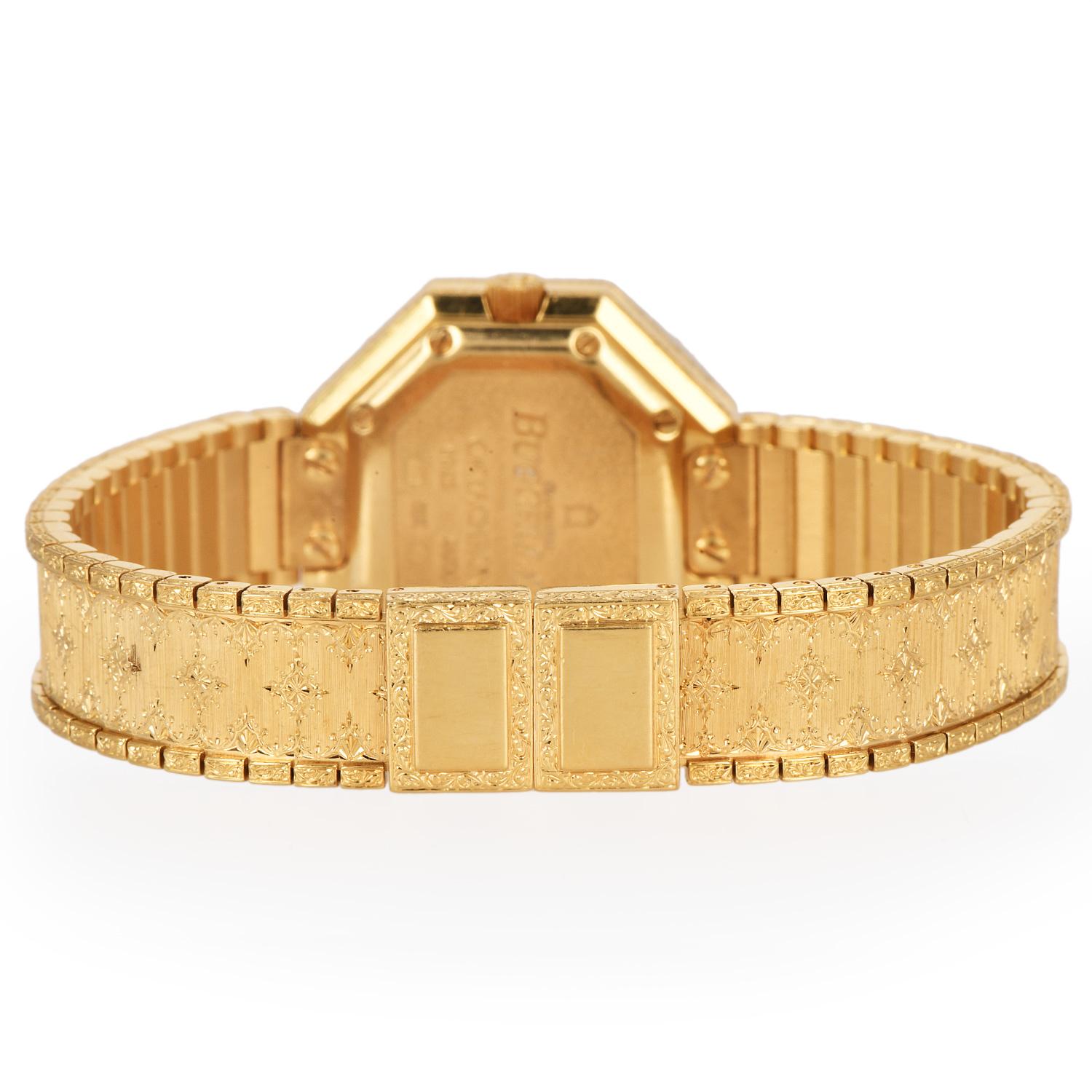 Buccellati Oktachron Diamond Dial 18k Yellow Gold Quartz Watch 1