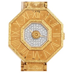 Buccellati Oktachron Diamond Dial 18k Yellow Gold Quartz Watch
