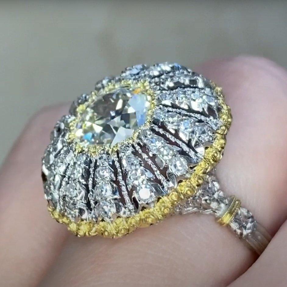 Buccellati, bague de fiançailles avec diamant taille européenne ancienne (environ 2,00 carats) en vente 3