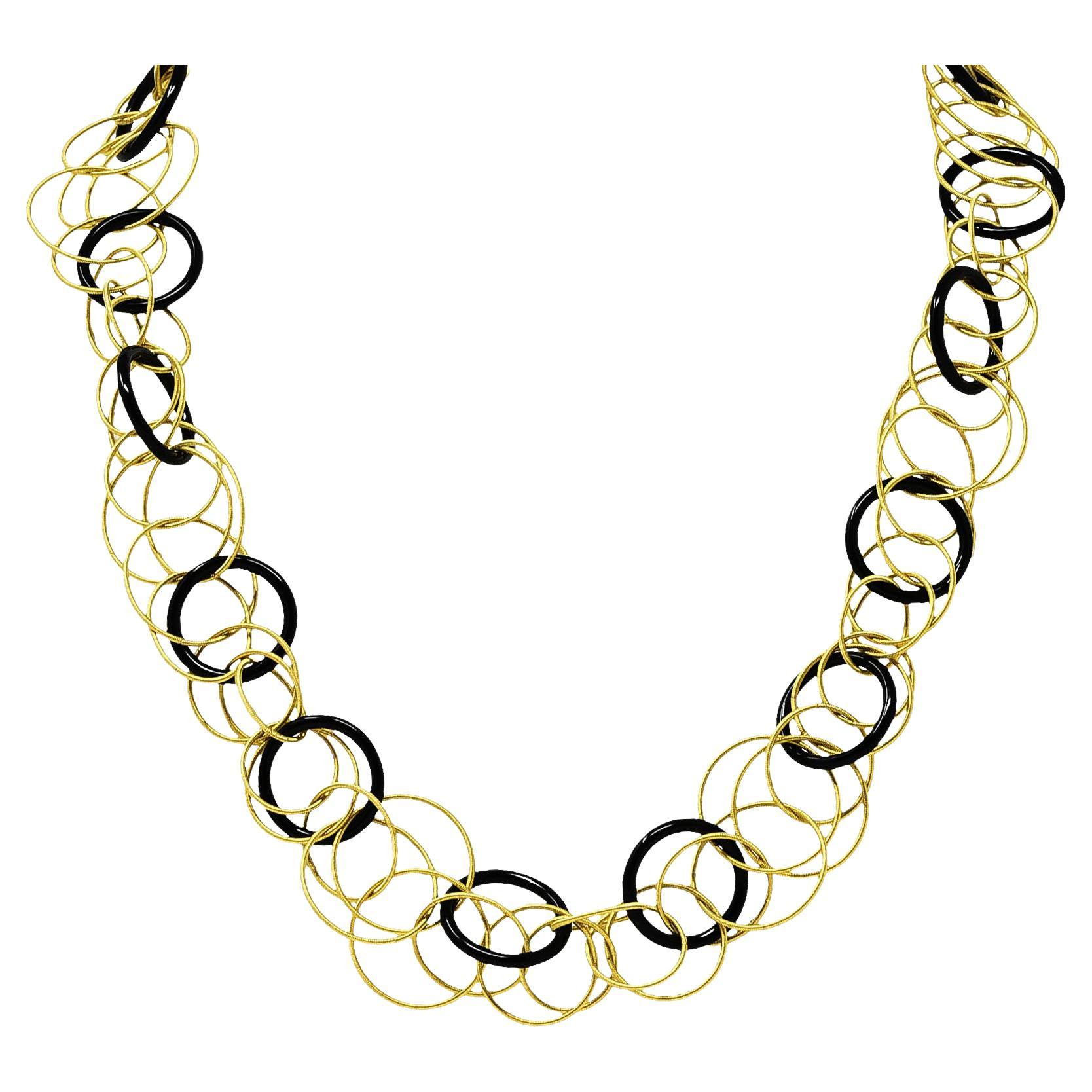 Bccastelli Flower Necklace Latte Gold Coloured