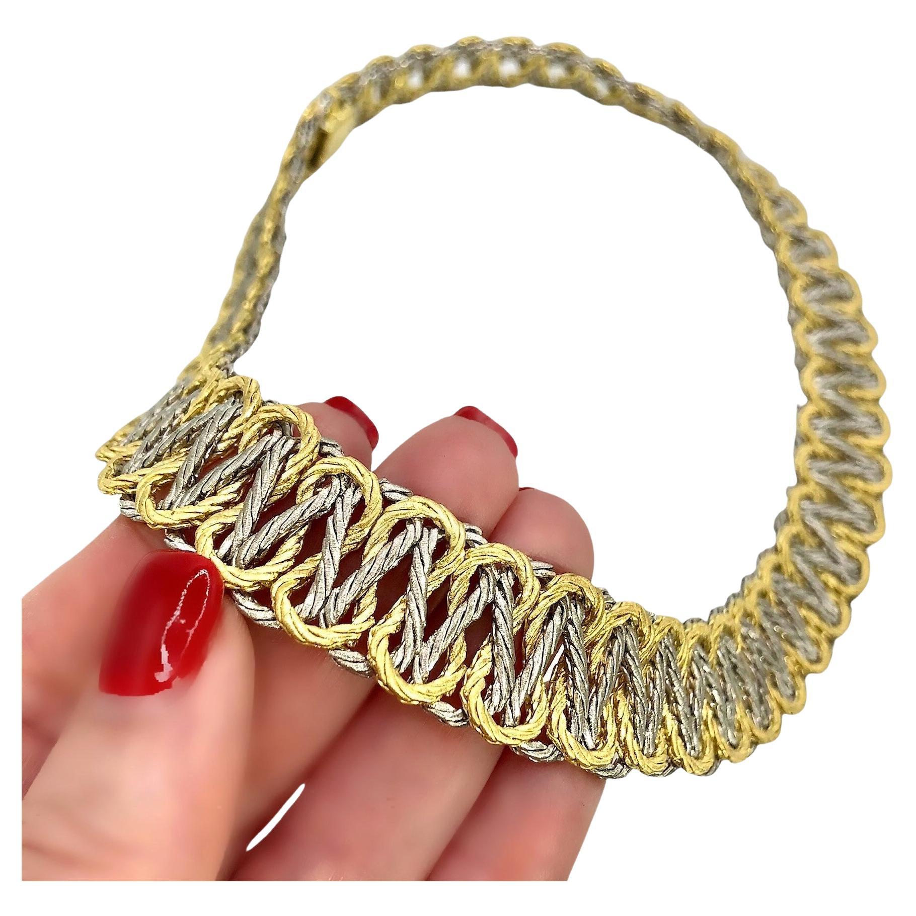 Chimento Two-Tone Polished 18 Karat Yellow and White Gold Choker ...