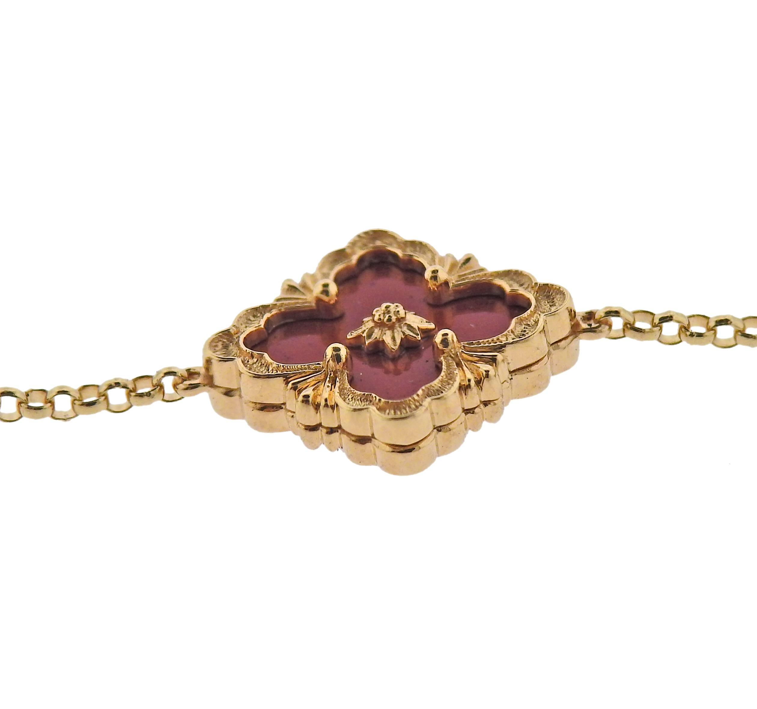 18k gold buccellati opera pink opal bracelet