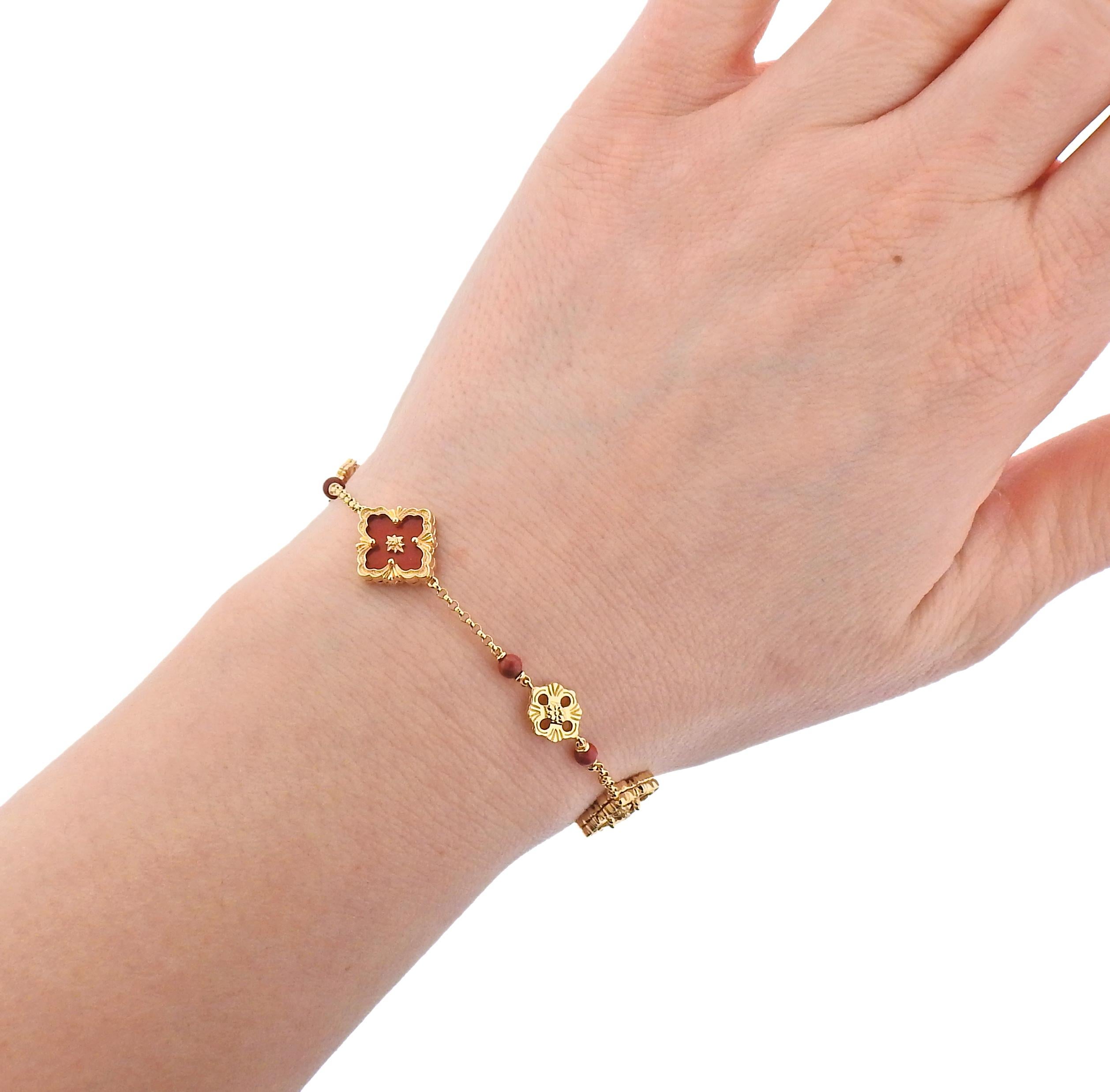 Round Cut Buccellati Opera Jasper Gold Bracelet