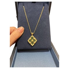 Buccellati Opera Tulle 18k Yellow Gold Green Enamel Pendant