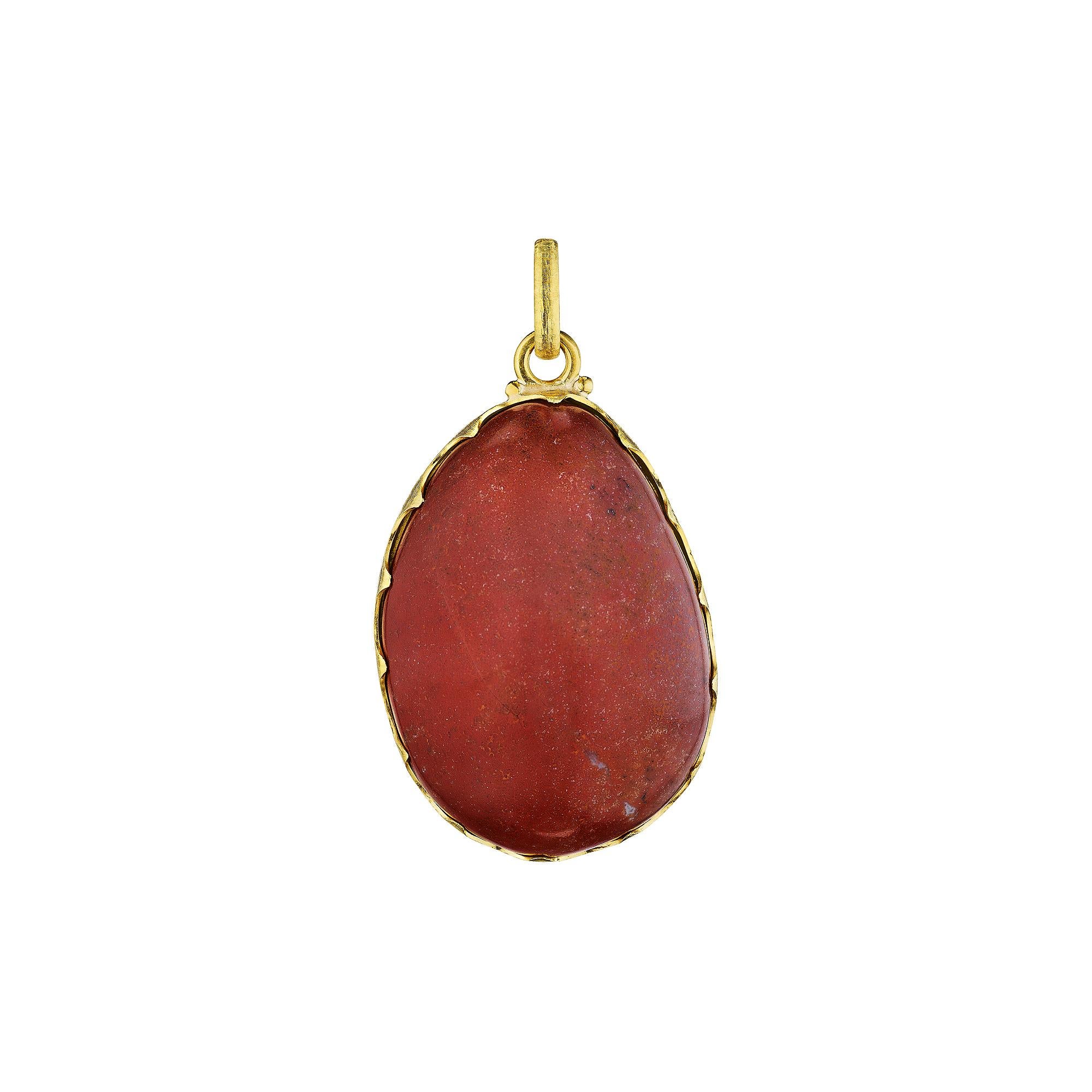 Modernist Buccellati Oval Carved Agate Gold Vintage Pendant