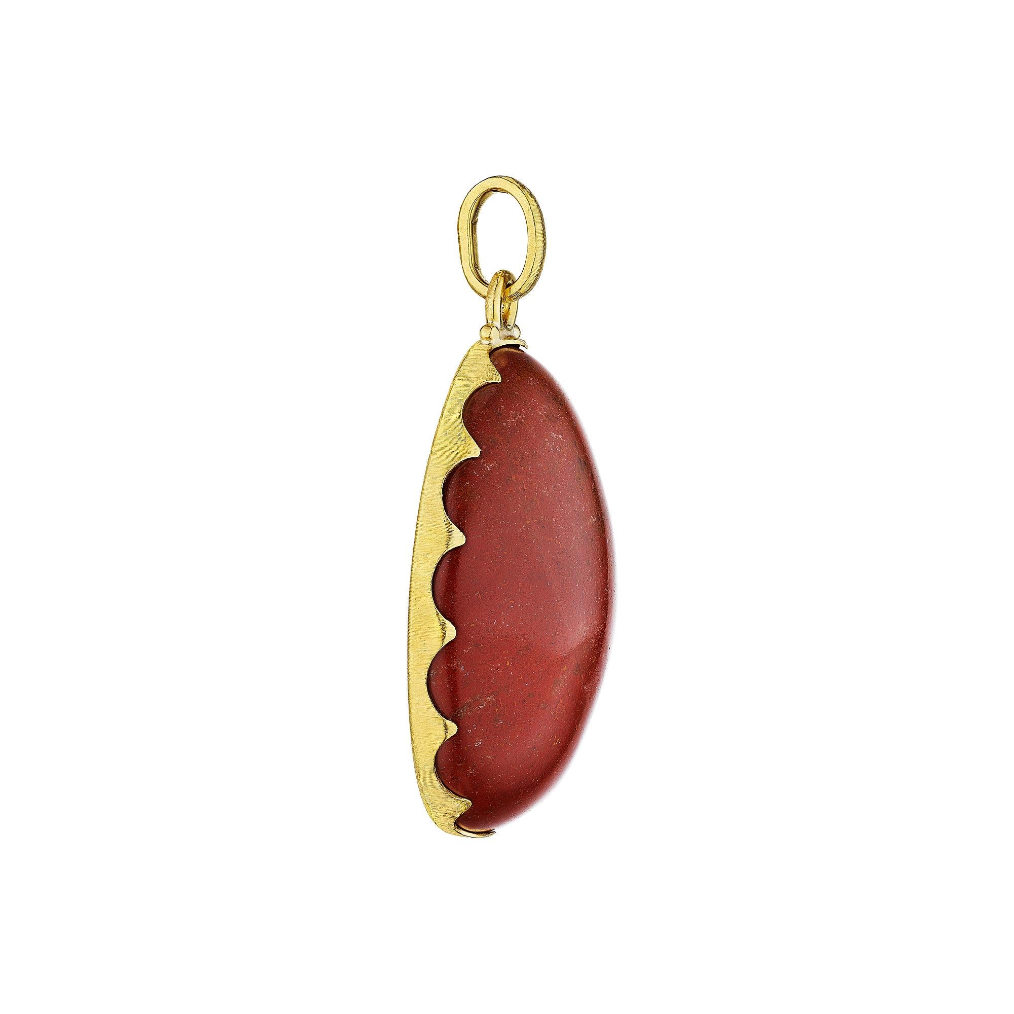 Oval Cut Buccellati Oval Carved Agate Gold Vintage Pendant