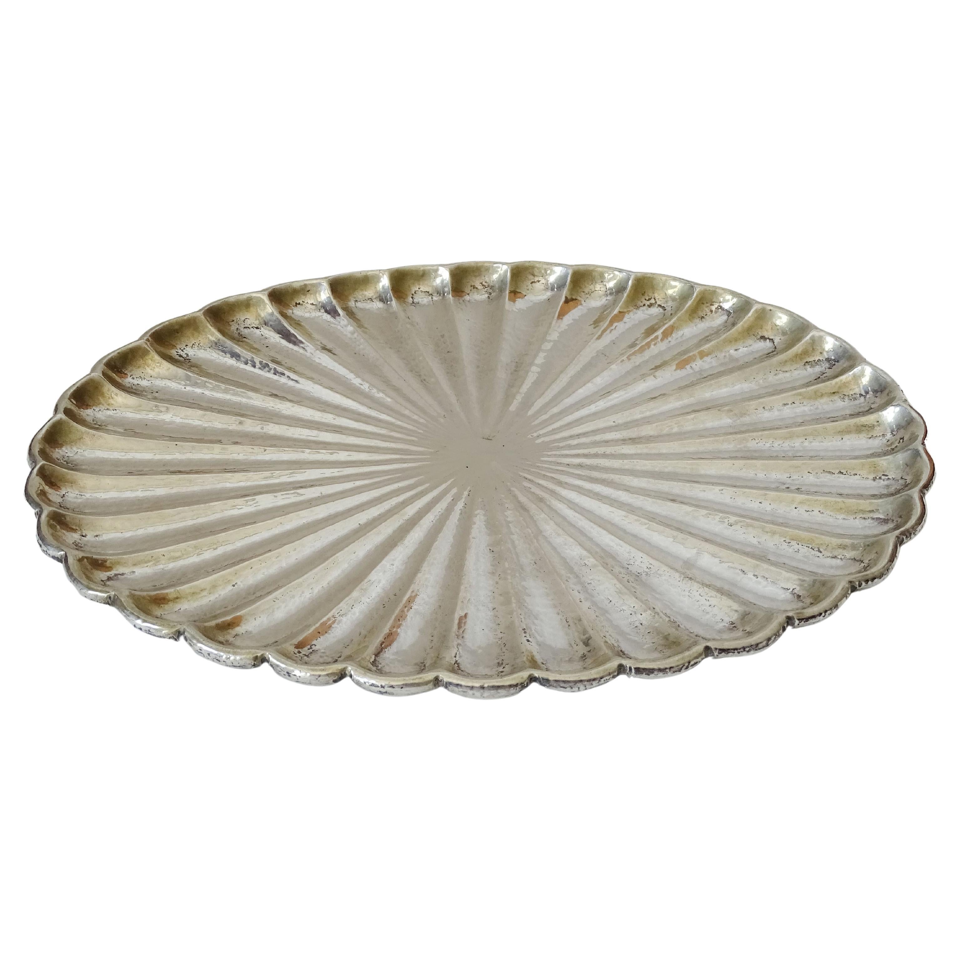 Vassoio o Vide Poche ovale in argento di Buccellati,  Italia Fine XX secolo