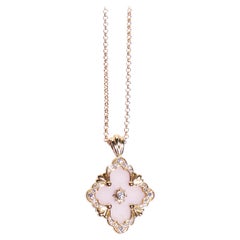 Limited Edition Buccellati Pendant Pink Gold with Lila Jade and Diamonds Opera