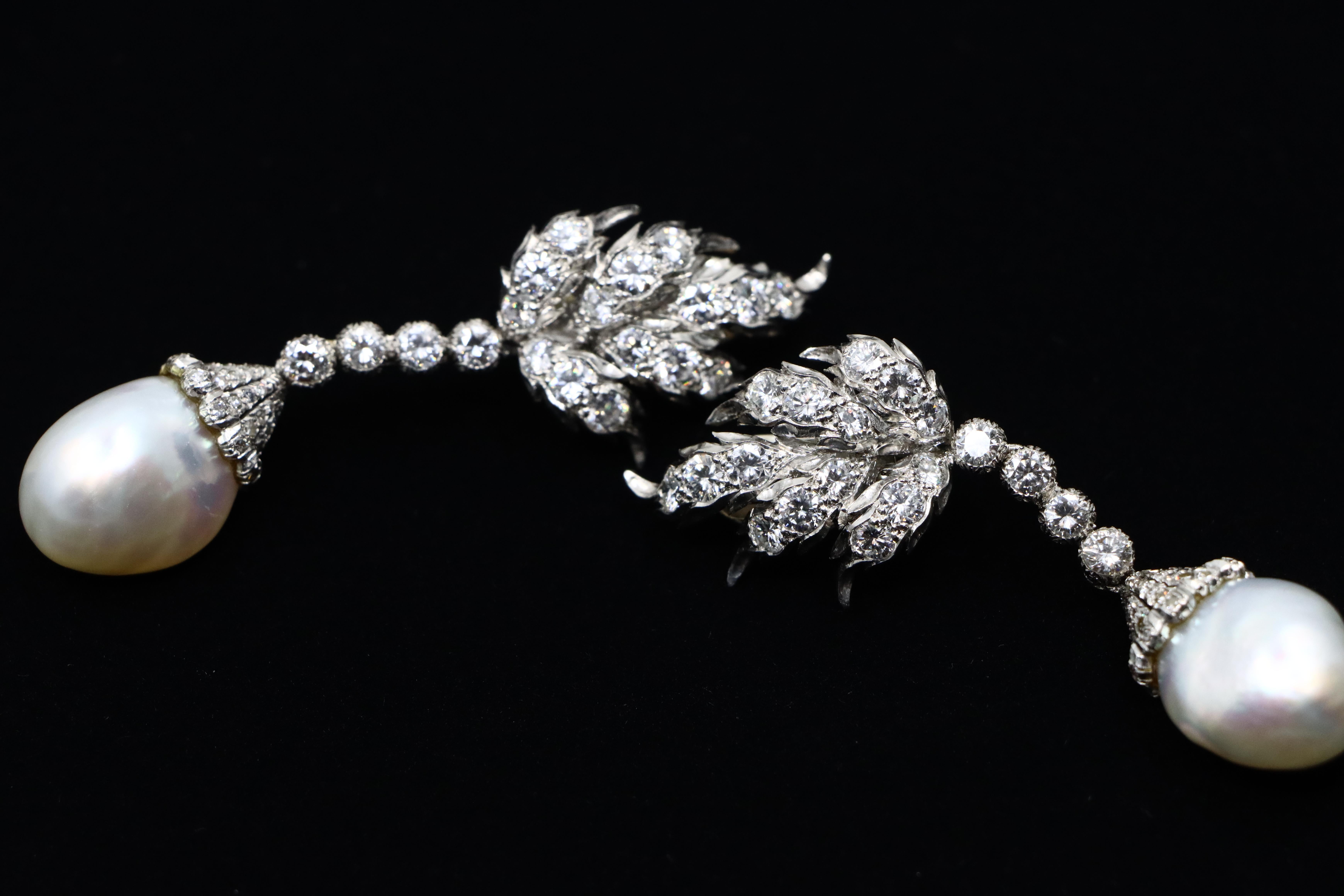 Buccellati Platinum Diamond Pearl Earrings For Sale 6