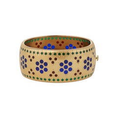 Buccellati Plique-à-Jour Enamel and 18K Gold Bangle