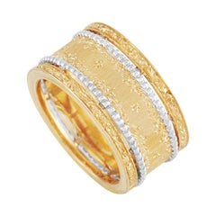 Buccellati Prestigio 18k Yellow and White Gold Band Ring