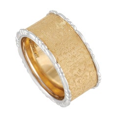 Buccellati Prestigio 18k Yellow and White Gold Textured Wide Eternity Band