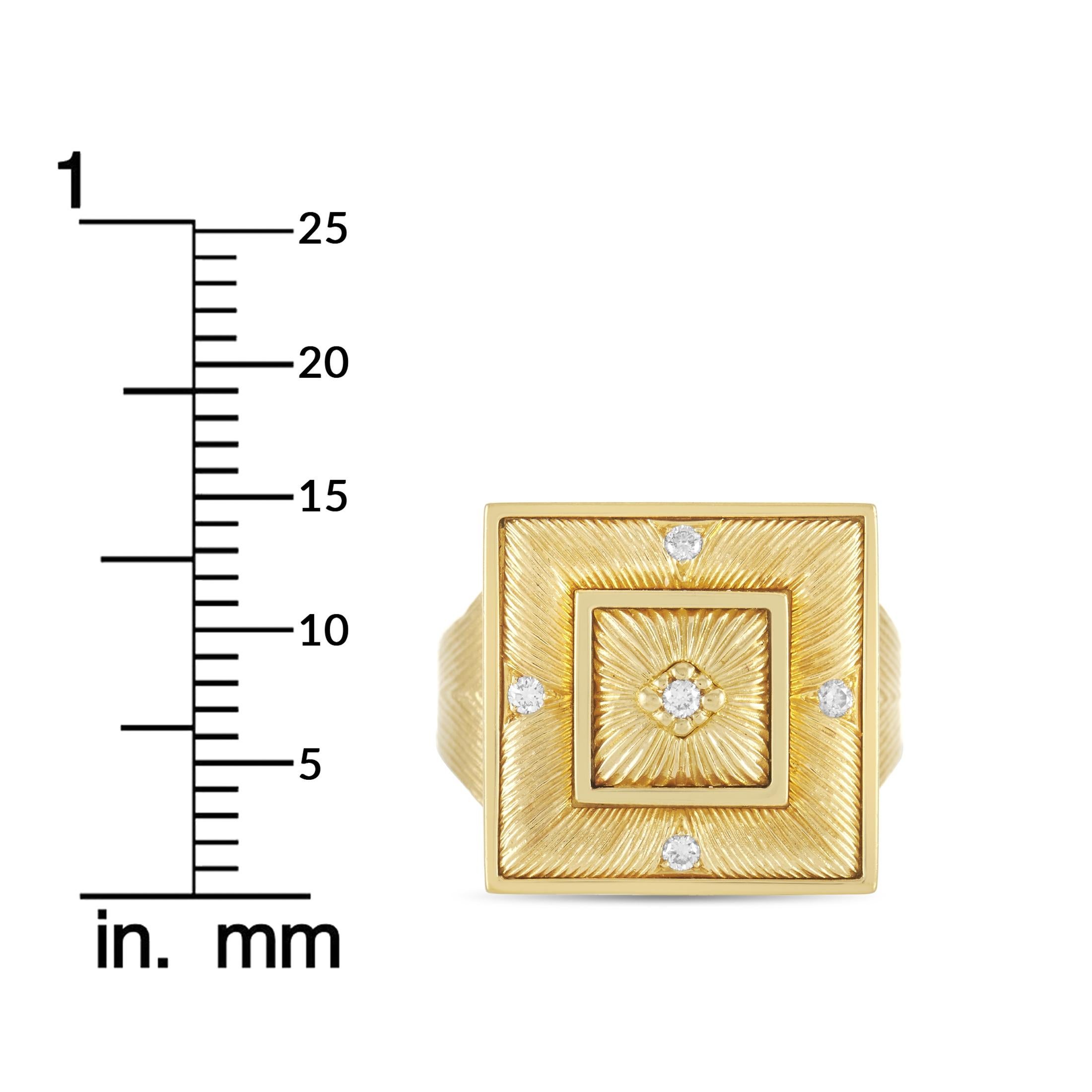 Buccellati Prestigio 18k Yellow Gold 0.08 Ct Diamond Ring 1