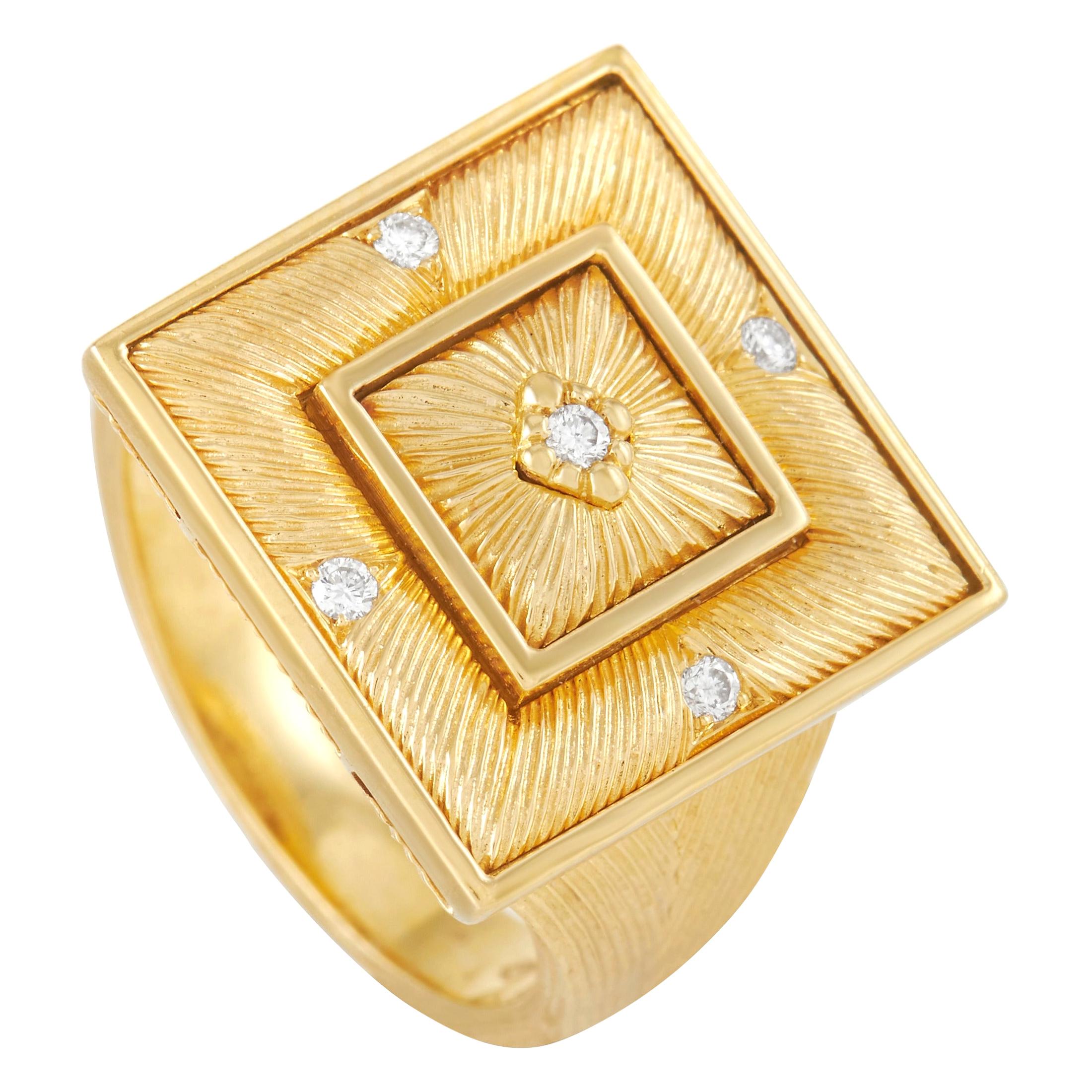 Buccellati Prestigio 18k Yellow Gold 0.08 Ct Diamond Ring