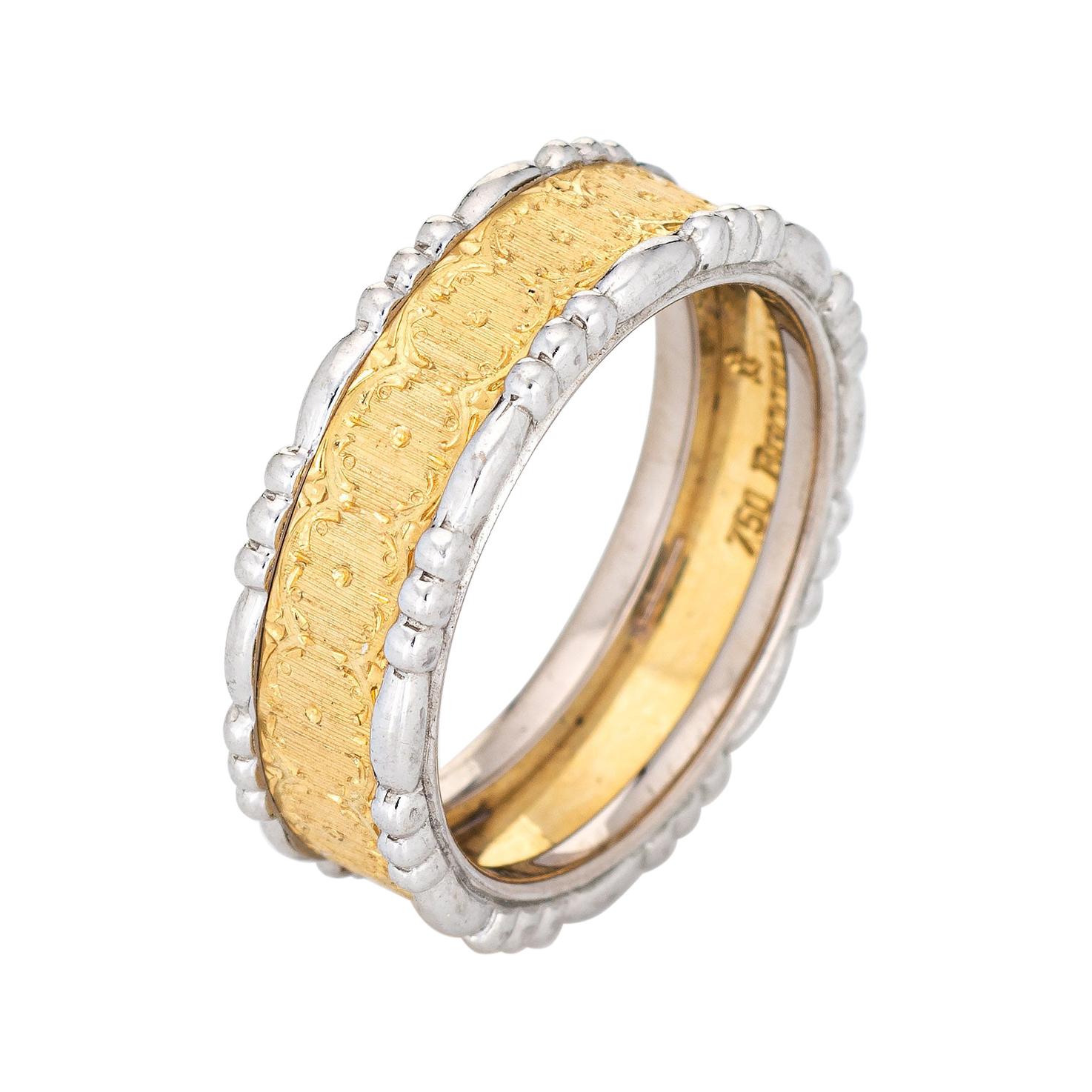 Buccellati Prestigio Band Vintage 18k Yellow Gold Ring 5 Estate Signed Jewelry