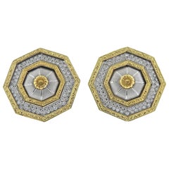 Buccellati Prestigio Diamond Octagon Gold Earrings