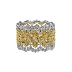 Buccellati Prestigio White Yellow Gold Wedding Band Ring