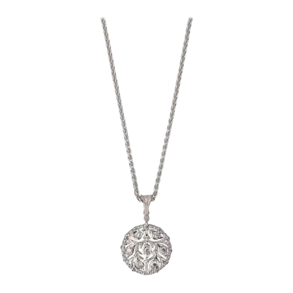 Pre-owned Buccellati Ramage 18k White Gold Diamond Pendant