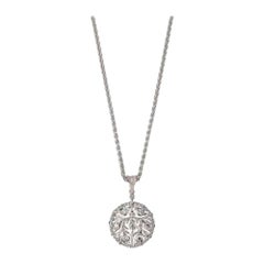 Pendentif Buccellati Ramage en or blanc 18 carats serti de diamants