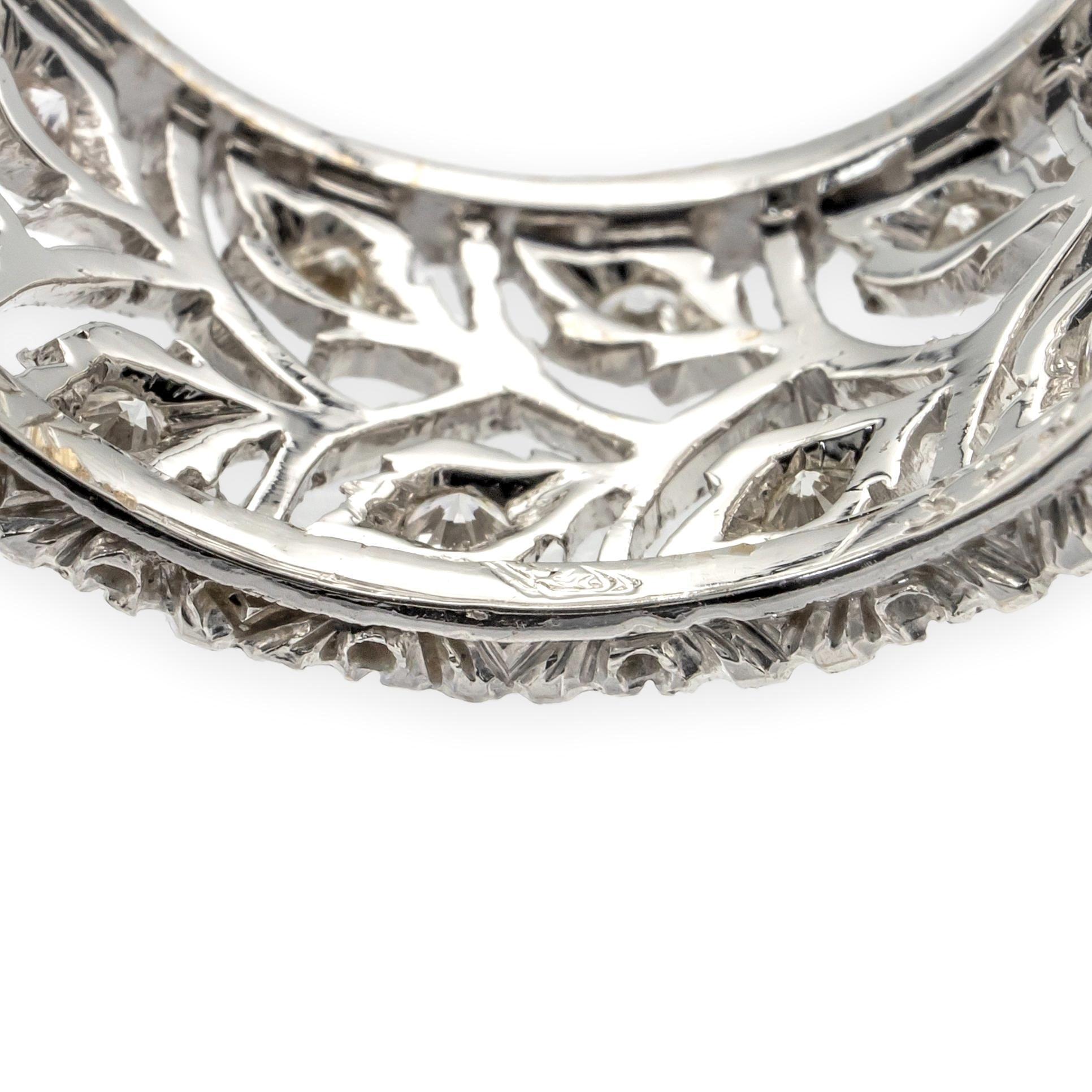Buccellati Ramage Eternelle in oro bianco 18 carati Anello con fascia smerlata di diamanti misura 5,5 In condizioni ottime in vendita a New York, NY