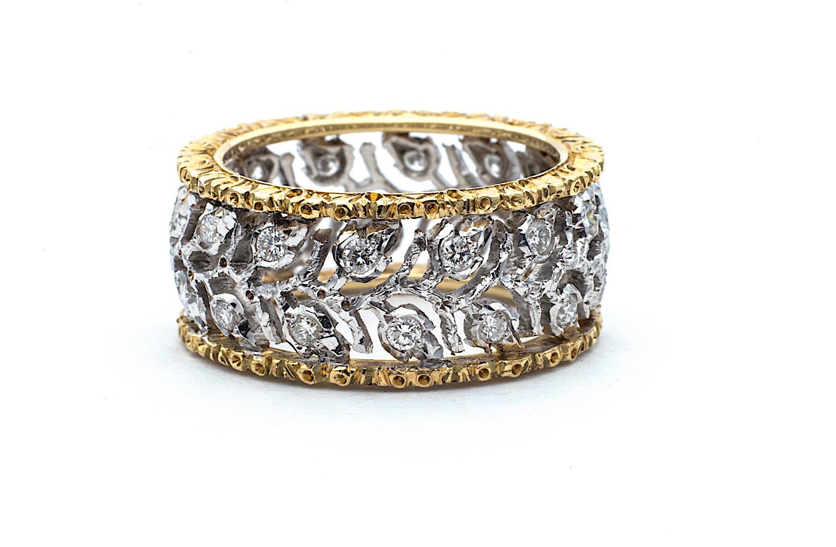 Contemporary Buccellati Ramage Eternelle Diamond Gold Ring