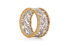 Buccellati Ramage Eternelle Leaf Band Ring with Diamonds