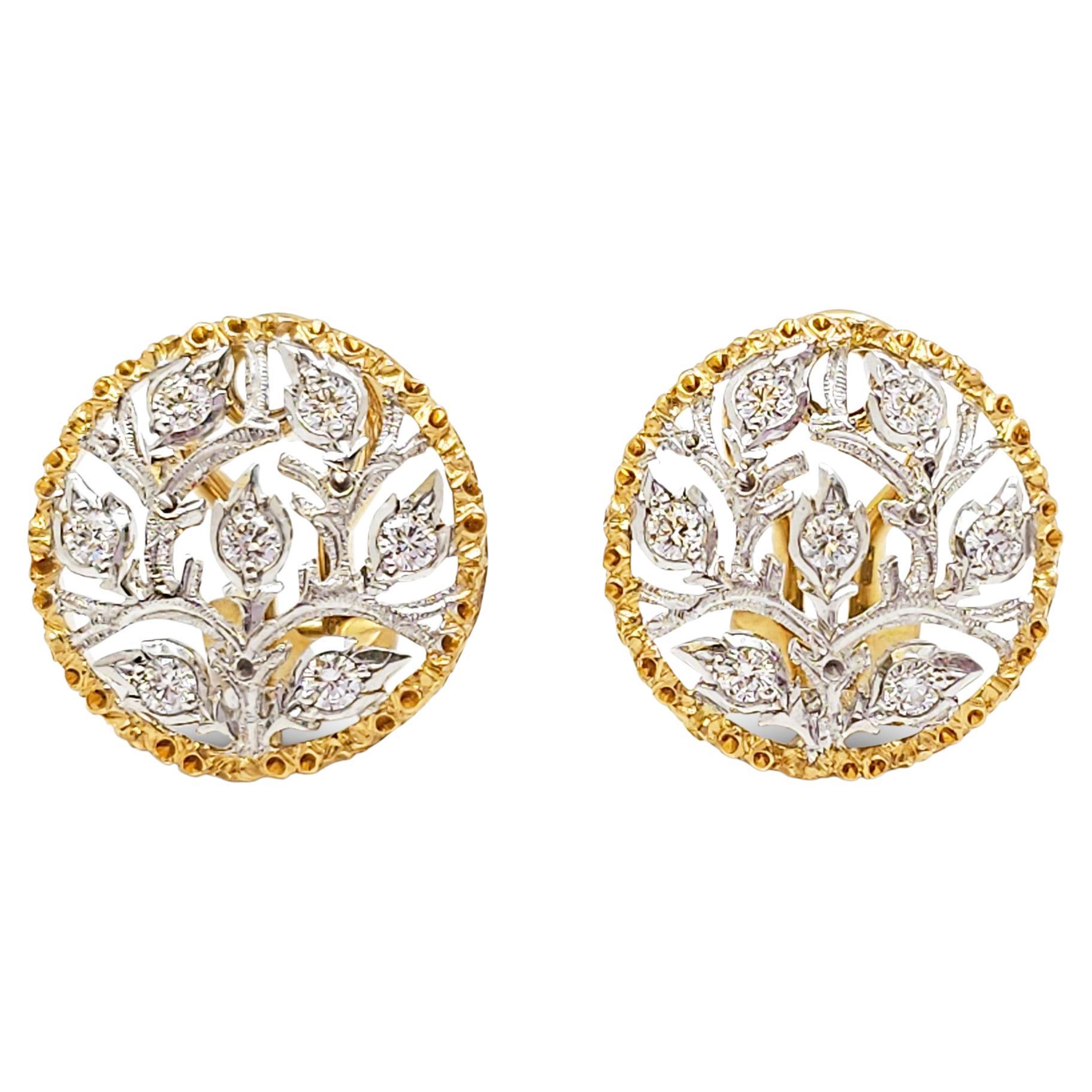 Buccellati 'Ramage' Gold and Diamond Earrings
