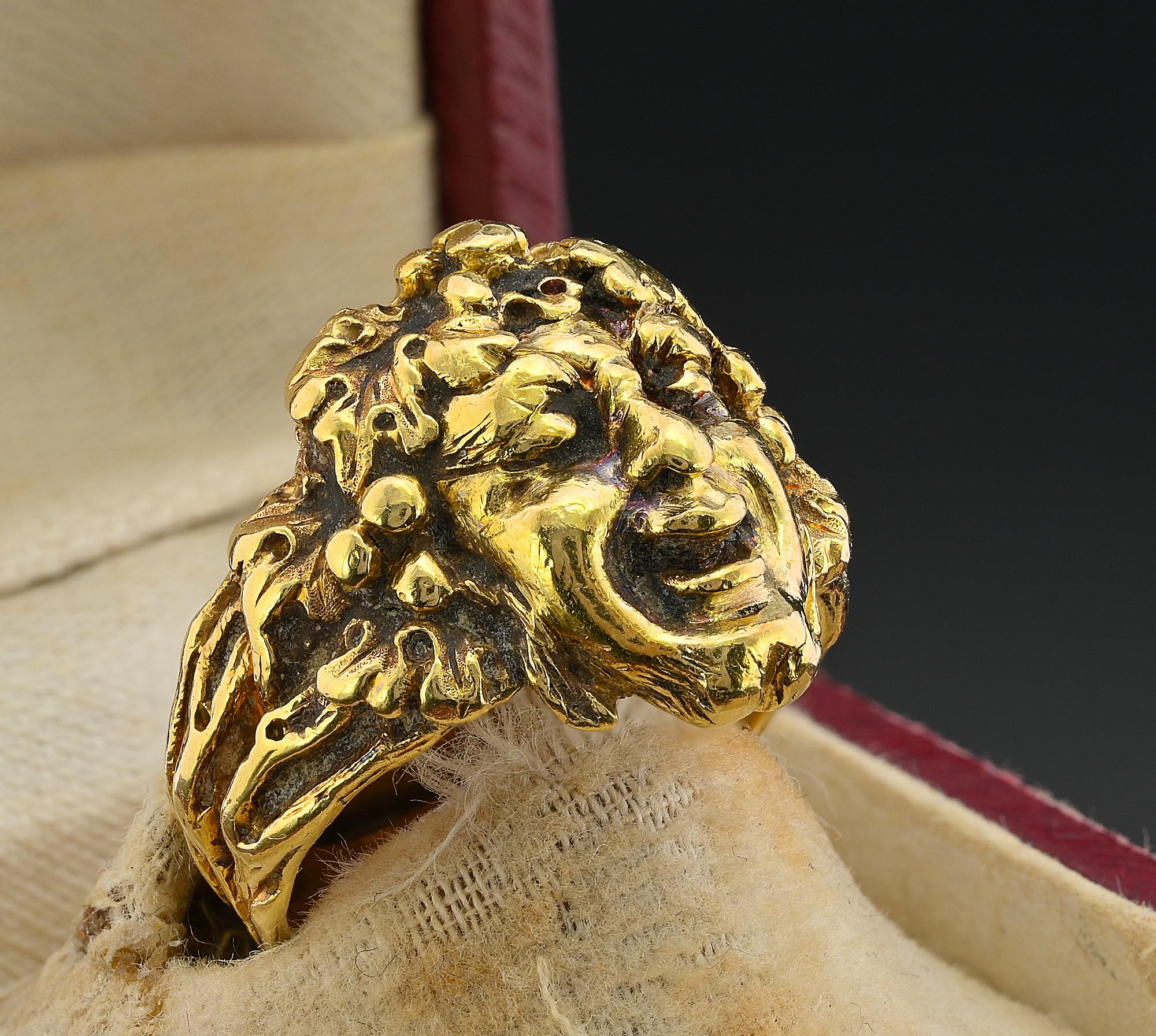 Buccellati Rare Art Deco Dionysus 18 KT Ring For Sale 1