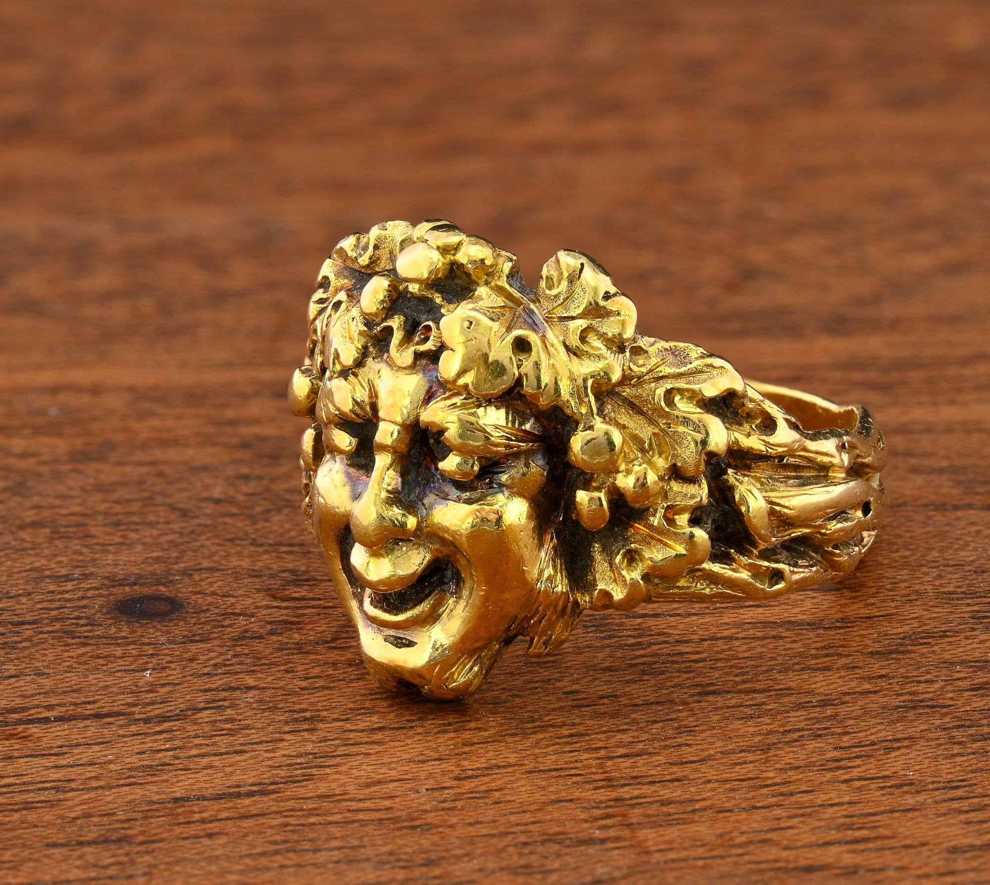 Buccellati Rare Art Deco Dionysus 18 KT Ring For Sale 2
