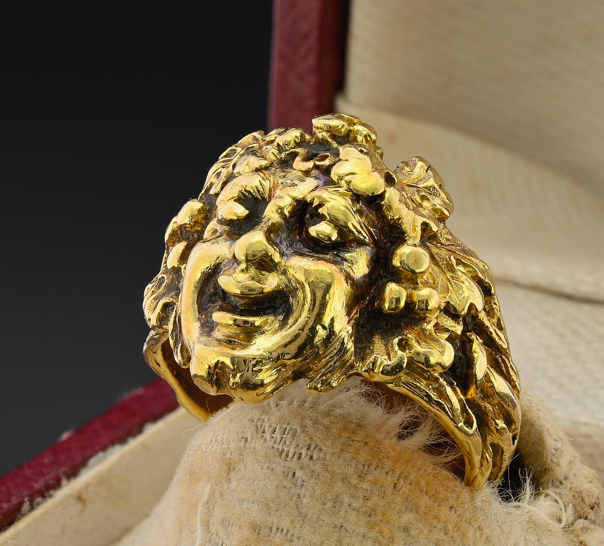 Buccellati Rare Art Deco Dionysus 18 KT Ring For Sale 3