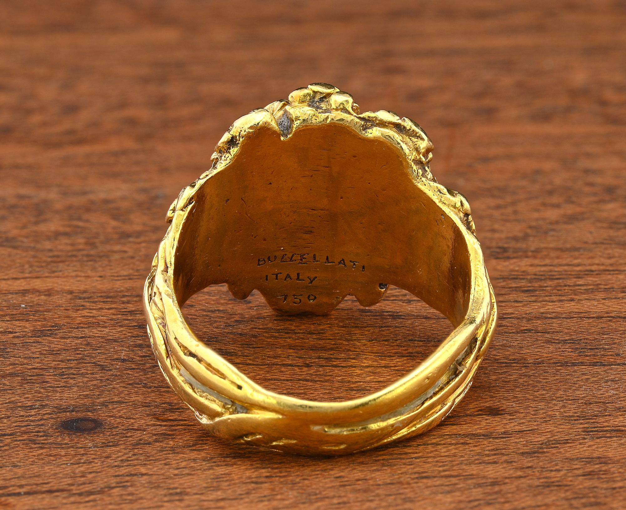 Buccellati Rare Art Deco Dionysus 18 KT Ring For Sale 4