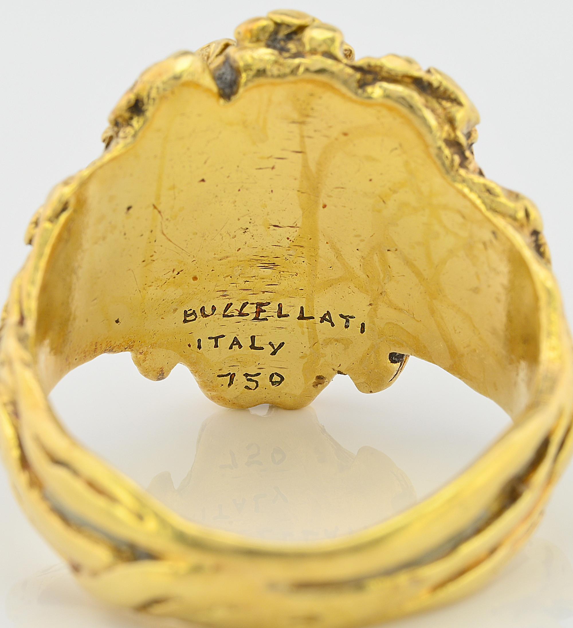 Buccellati Rare Art Deco Dionysus 18 KT Ring For Sale 5