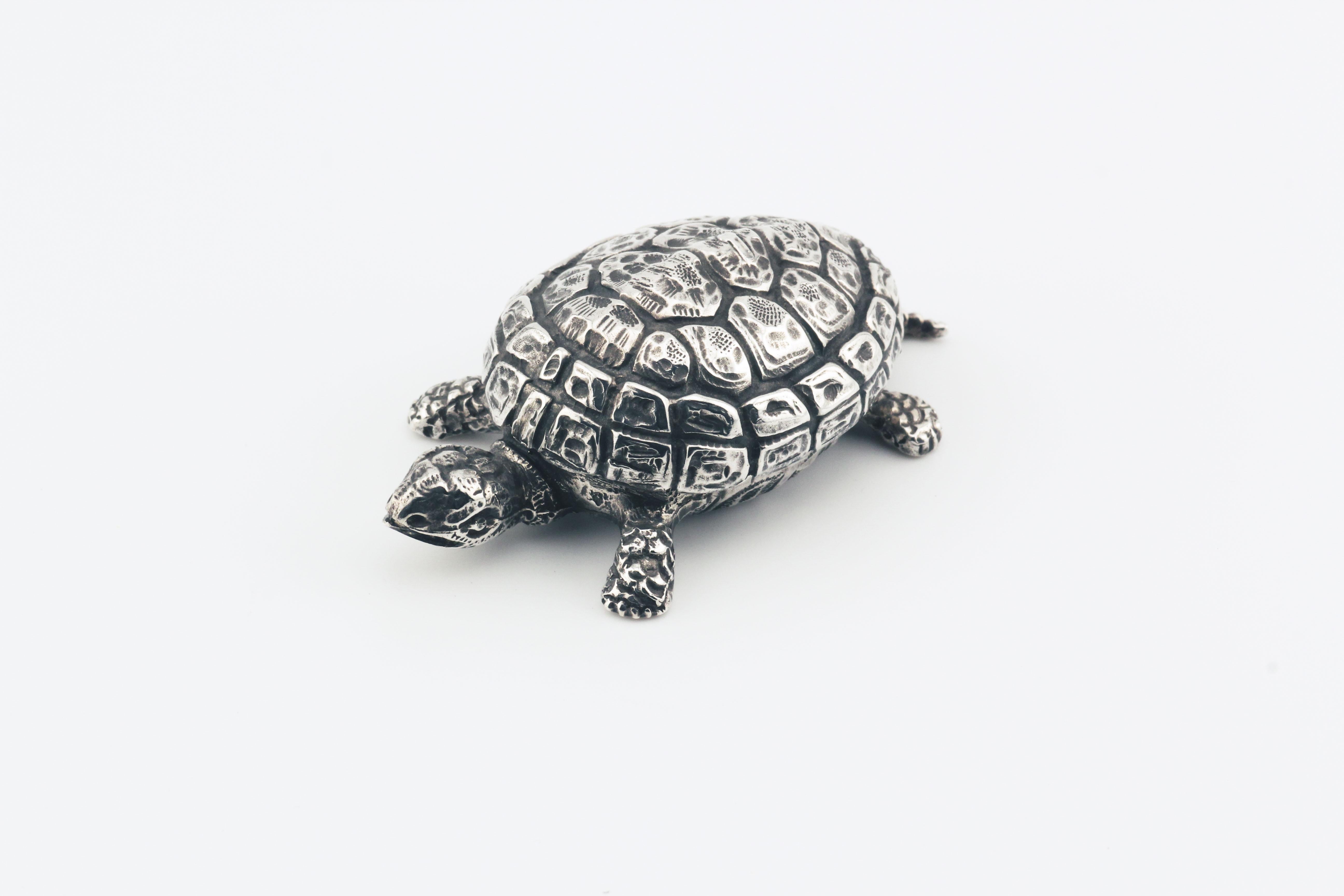 Buccellati Rare Vintage Sterling Silver Turtle Small Pill Box 6