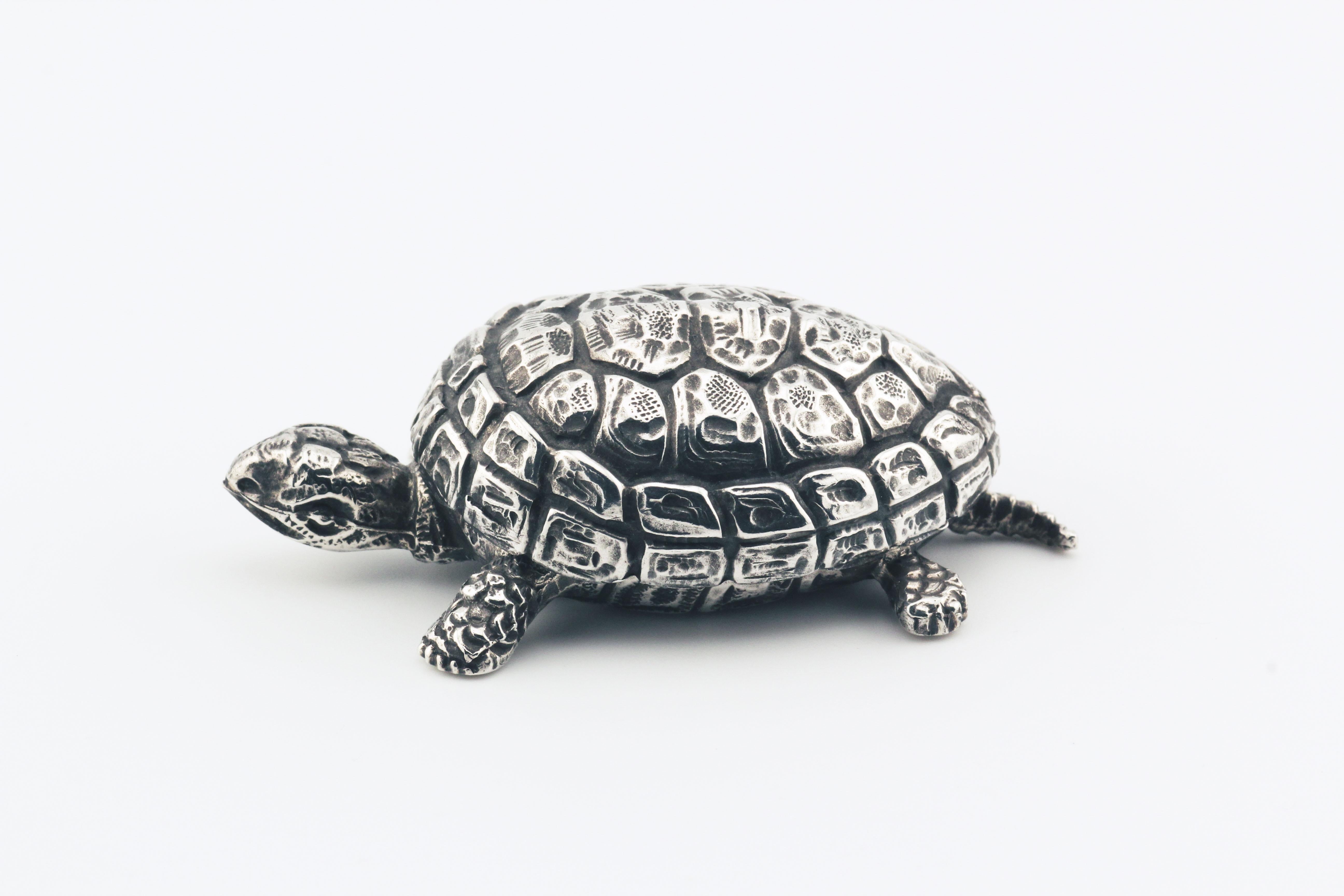 Buccellati Rare Vintage Sterling Silver Turtle Small Pill Box 1