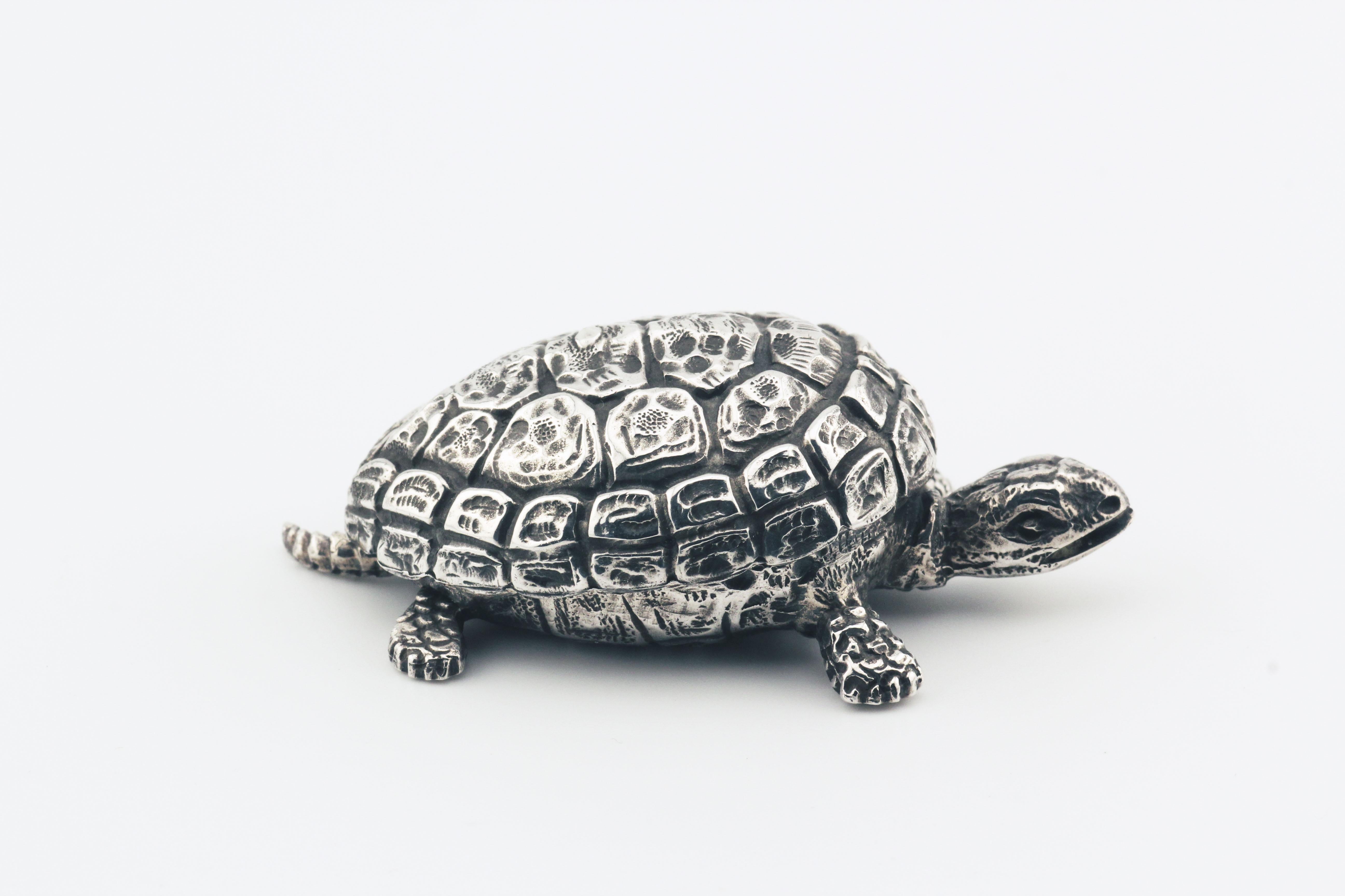 Buccellati Rare Vintage Sterling Silver Turtle Small Pill Box 2