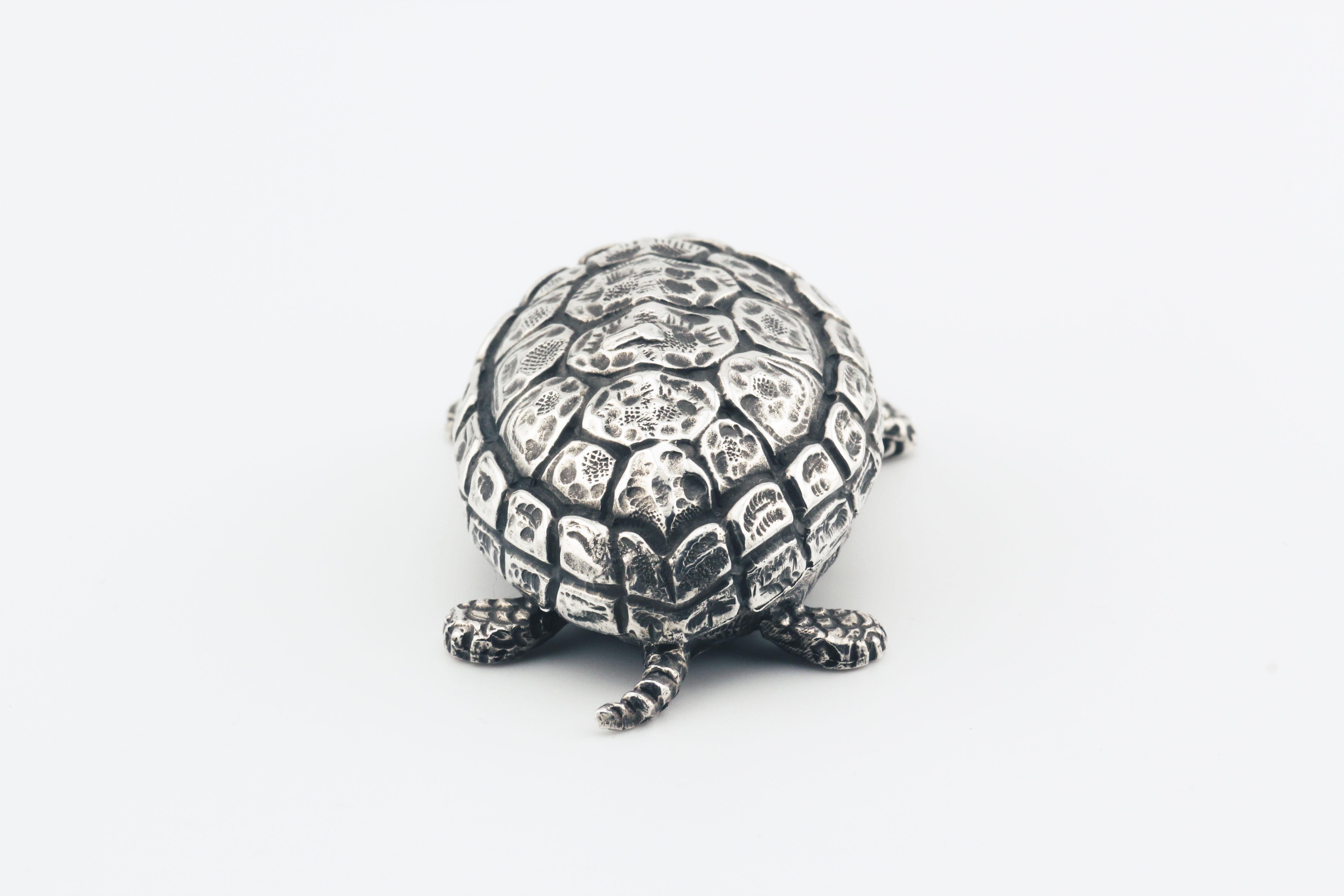 Buccellati Rare Vintage Sterling Silver Turtle Small Pill Box 3