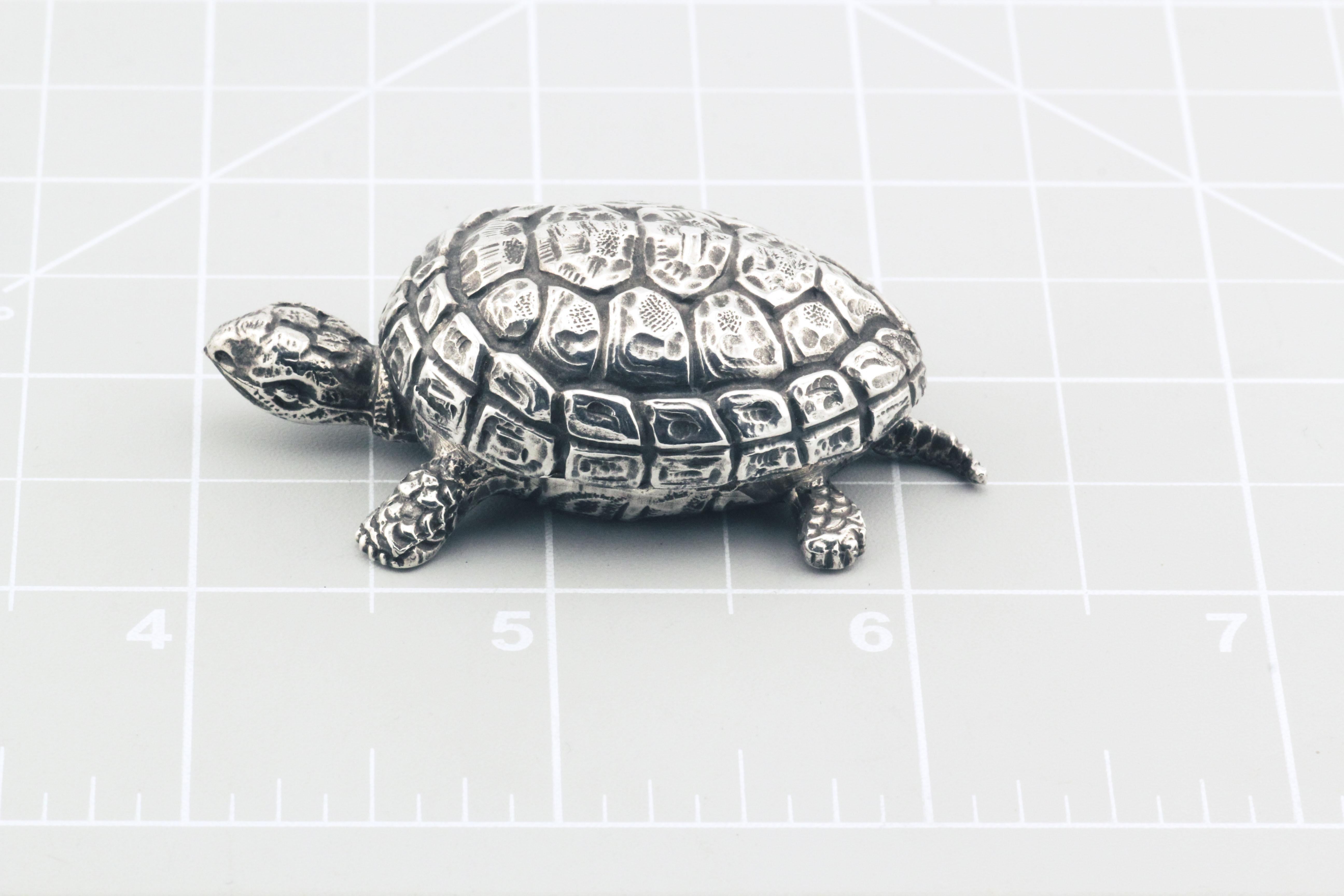 Buccellati Rare Vintage Sterling Silver Turtle Small Pill Box 5