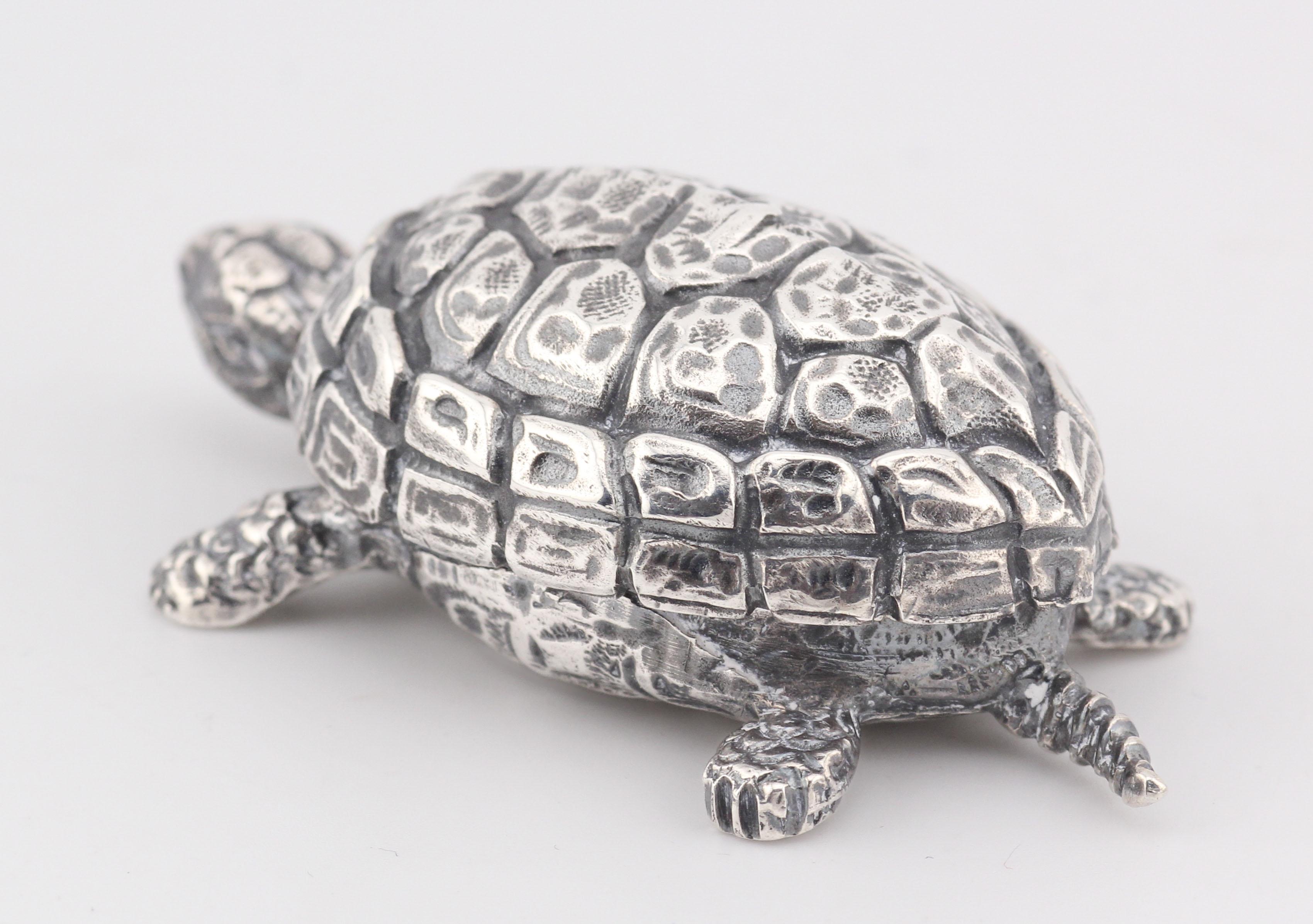 Buccellati Rare Vintage Sterling Silver Turtle Small Trinket Pill Box en vente 7