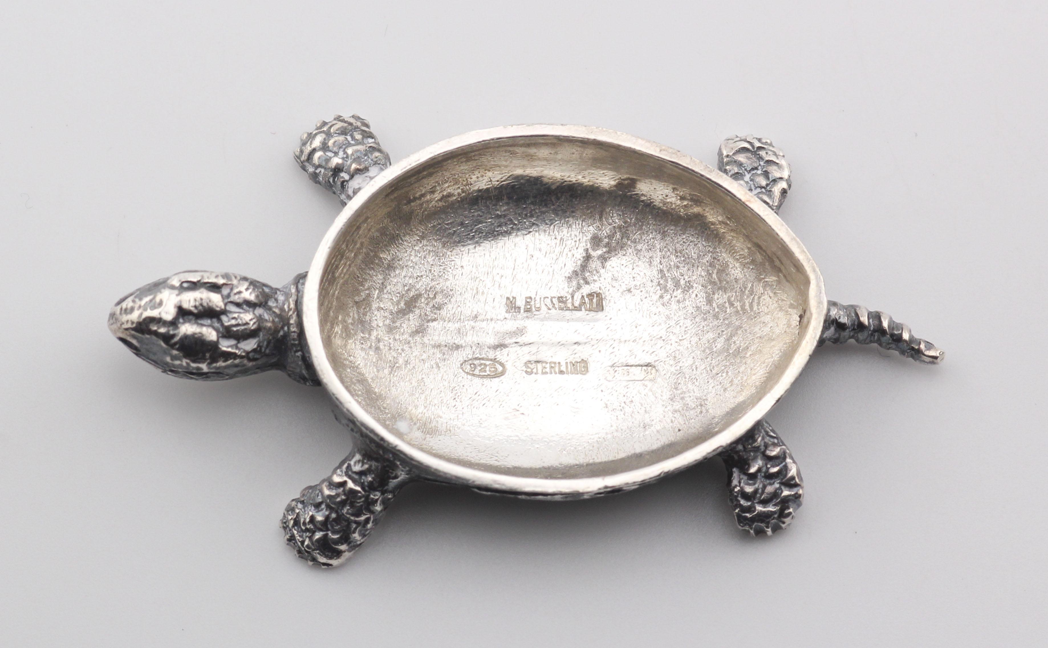 Buccellati Rare Vintage Sterling Silver Turtle Small Trinket Pill Box Bon état - En vente à Simpsonville, SC