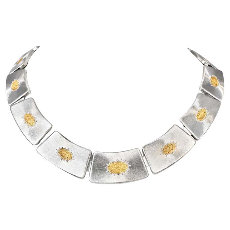 Mario Buccellati Pearl Diamond 18 karat Gold Chocker Necklace For Sale ...