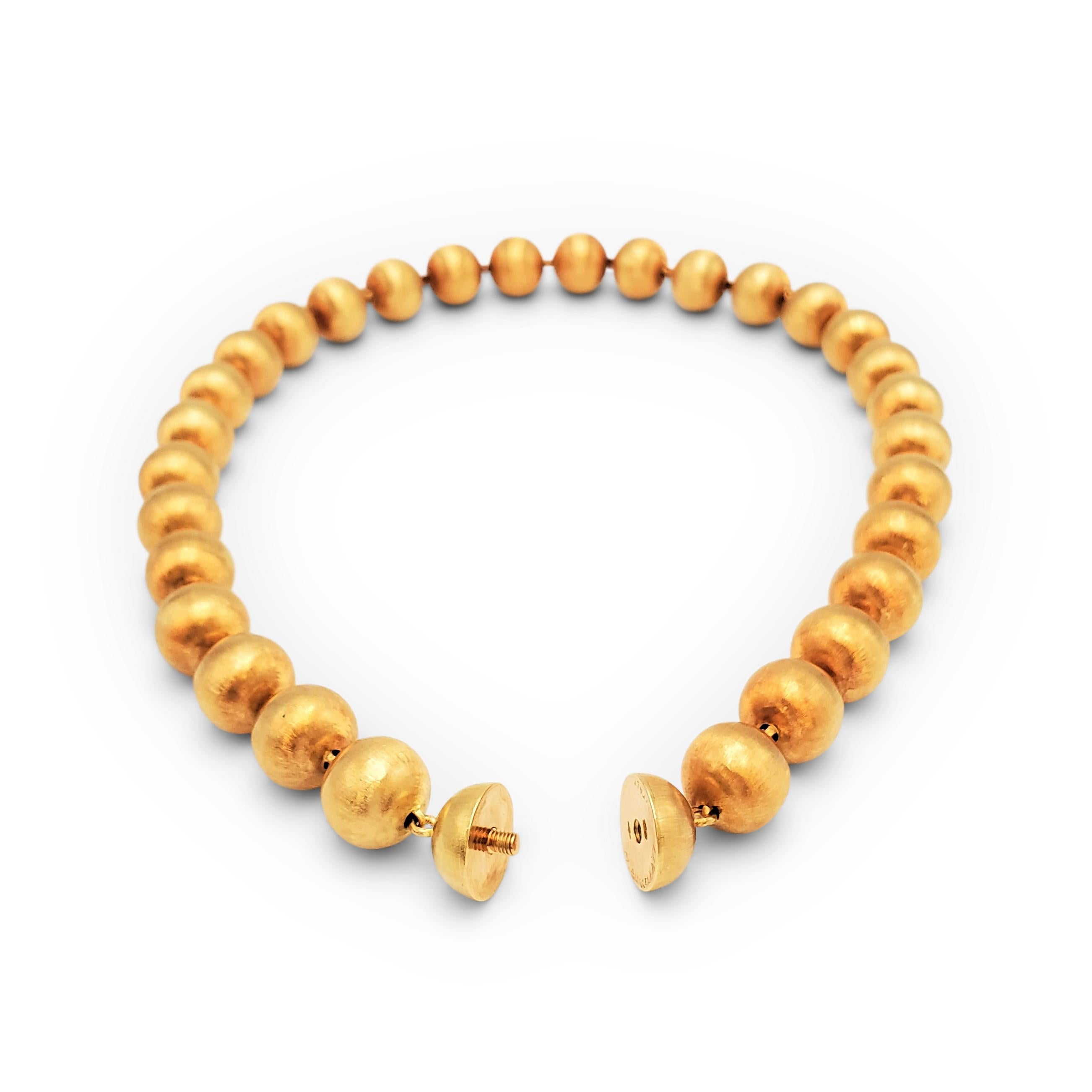 Buccellati 'Rigato' Gold Necklace In Excellent Condition In New York, NY