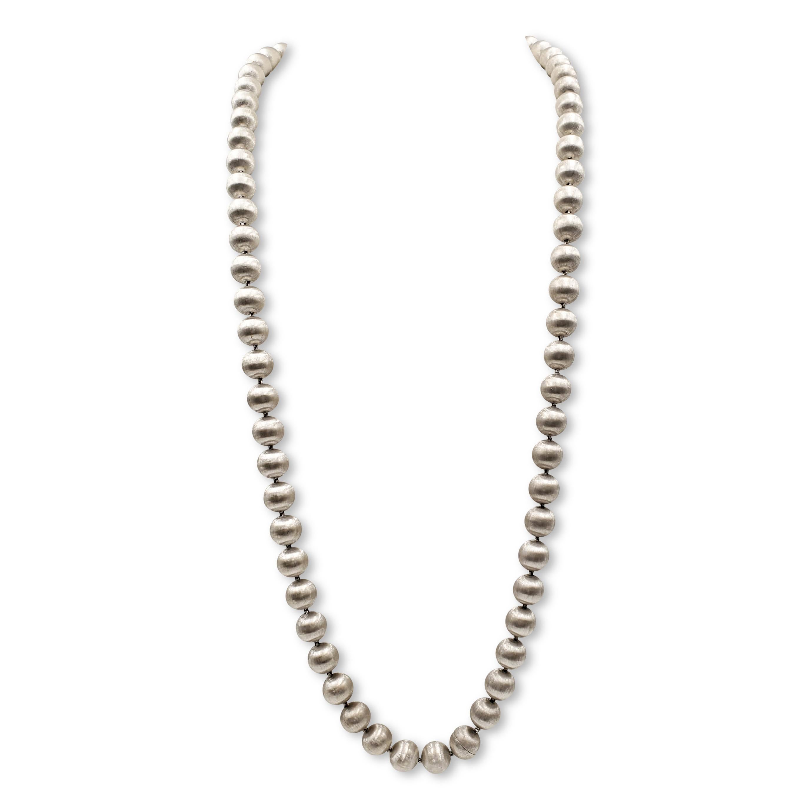 Women's or Men's Buccellati 'Rigato' White Gold Necklace Set
