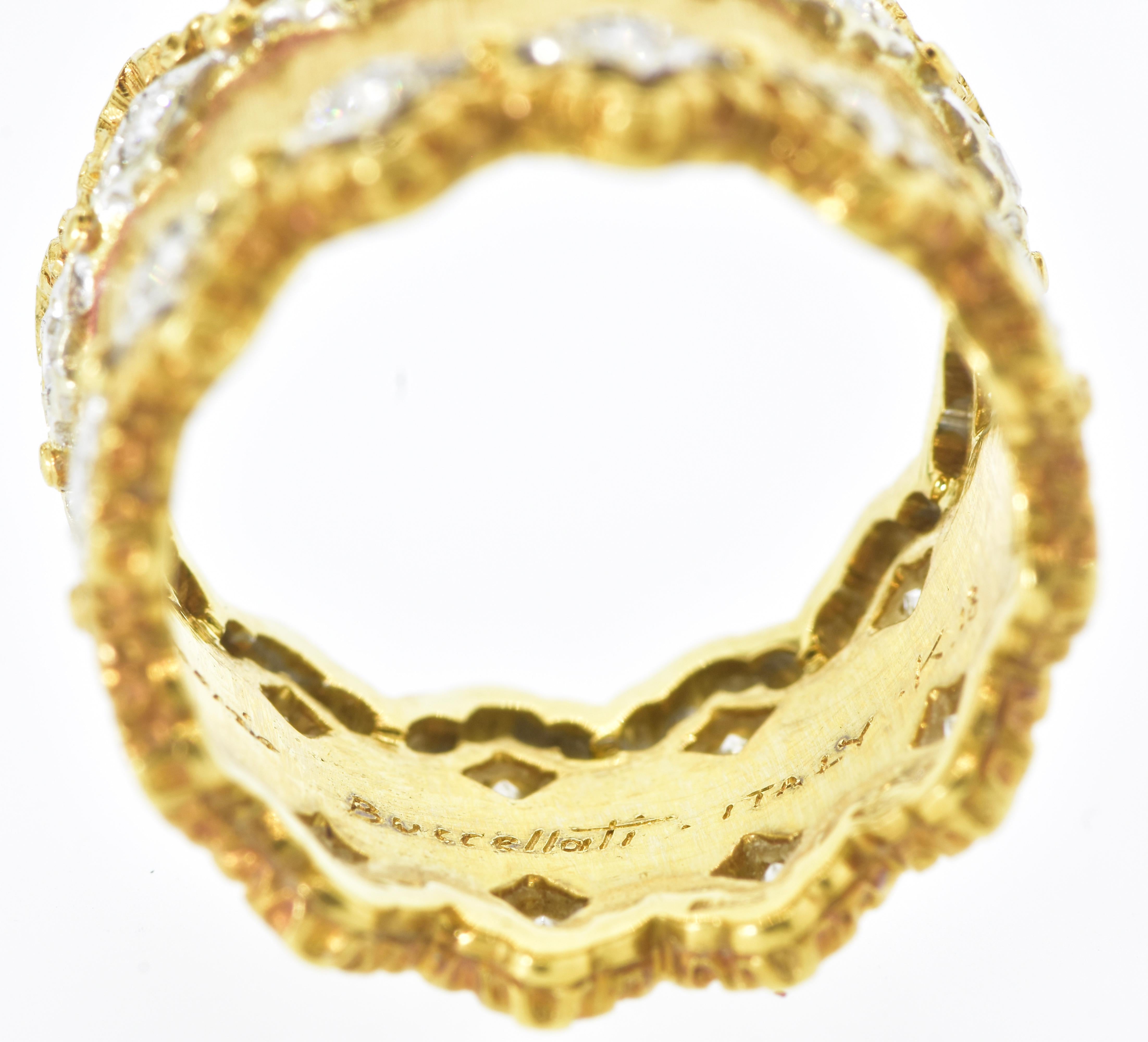 Buccellati Ring mit Diamanten und 18K Gelbgold, um 1980. im Zustand „Hervorragend“ in Aspen, CO