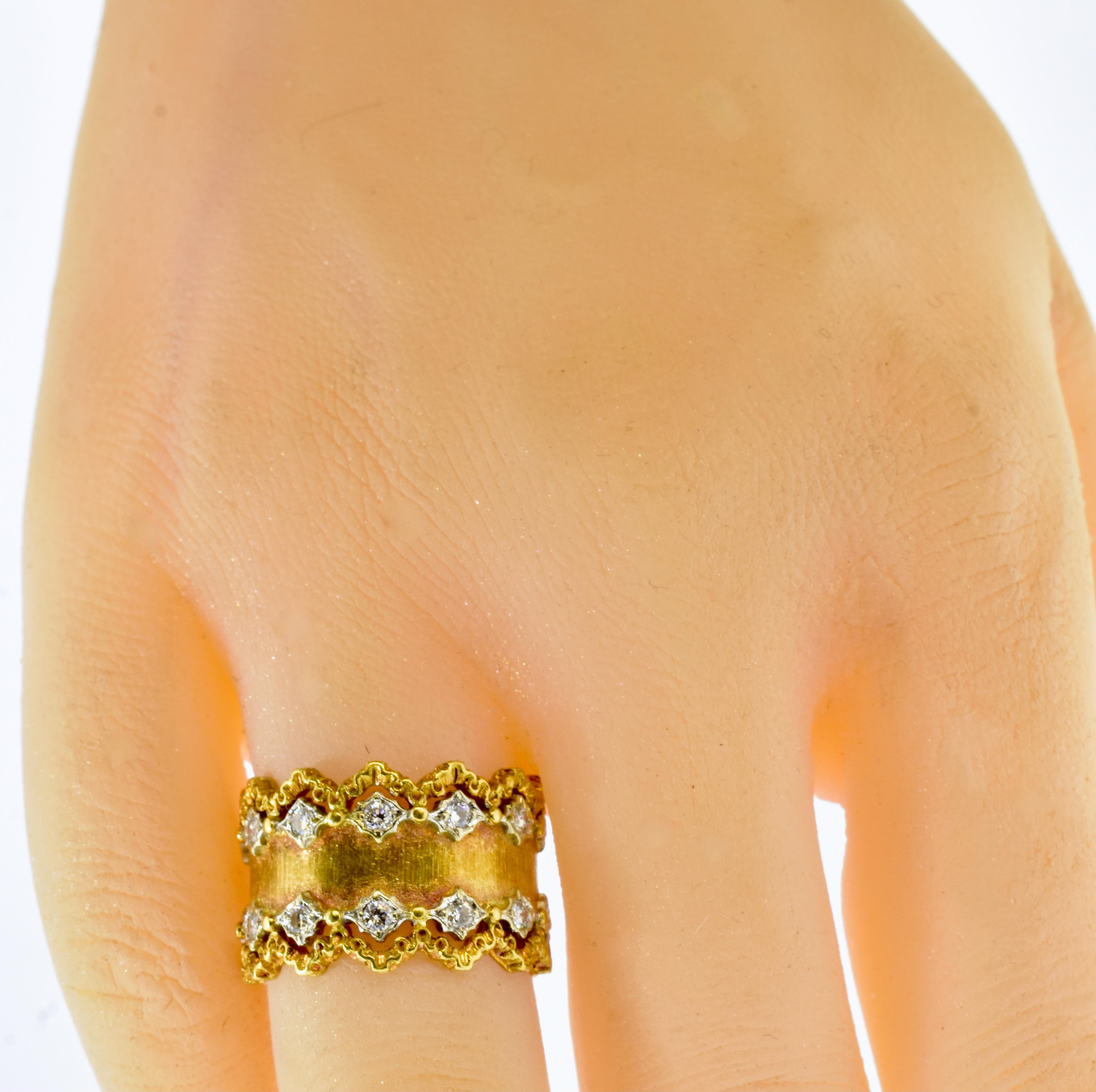Buccellati Ring mit Diamanten und 18K Gelbgold, um 1980. 1