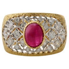 Anillo Buccellati de Rubíes y Diamantes