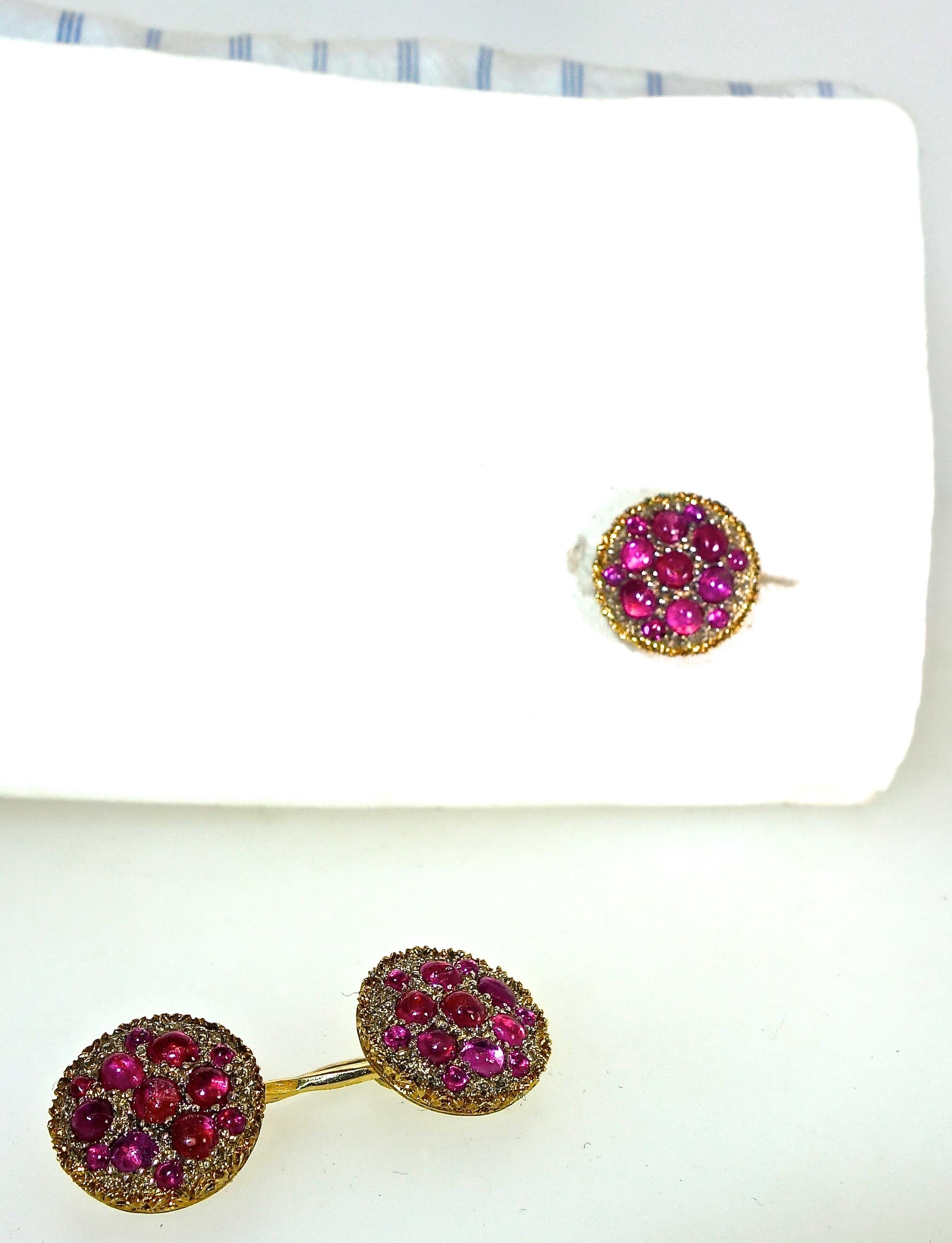 Contemporary Buccellati Ruby Cufflinks