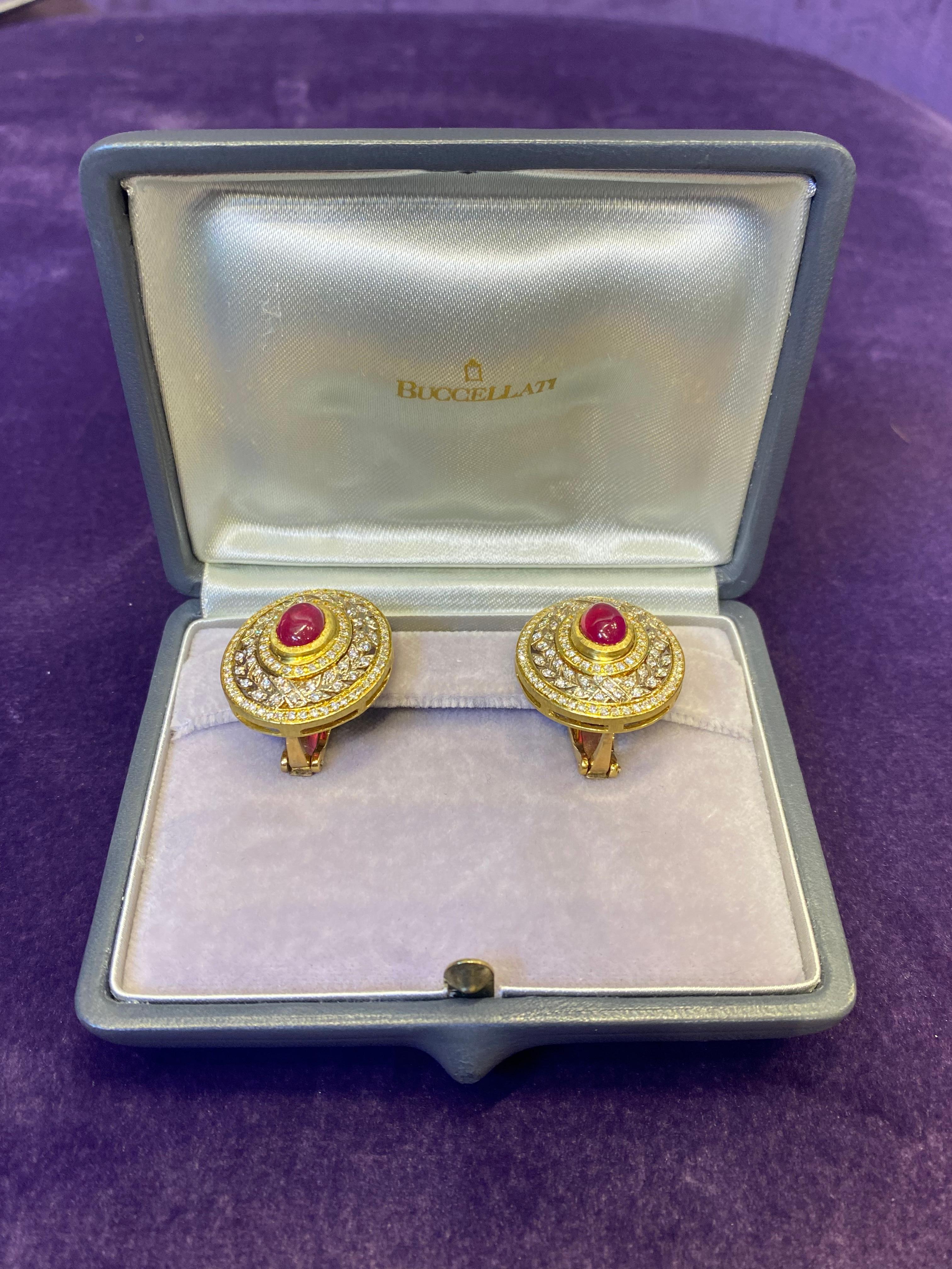 Women's Buccellati Ruby & Diamond Earrings