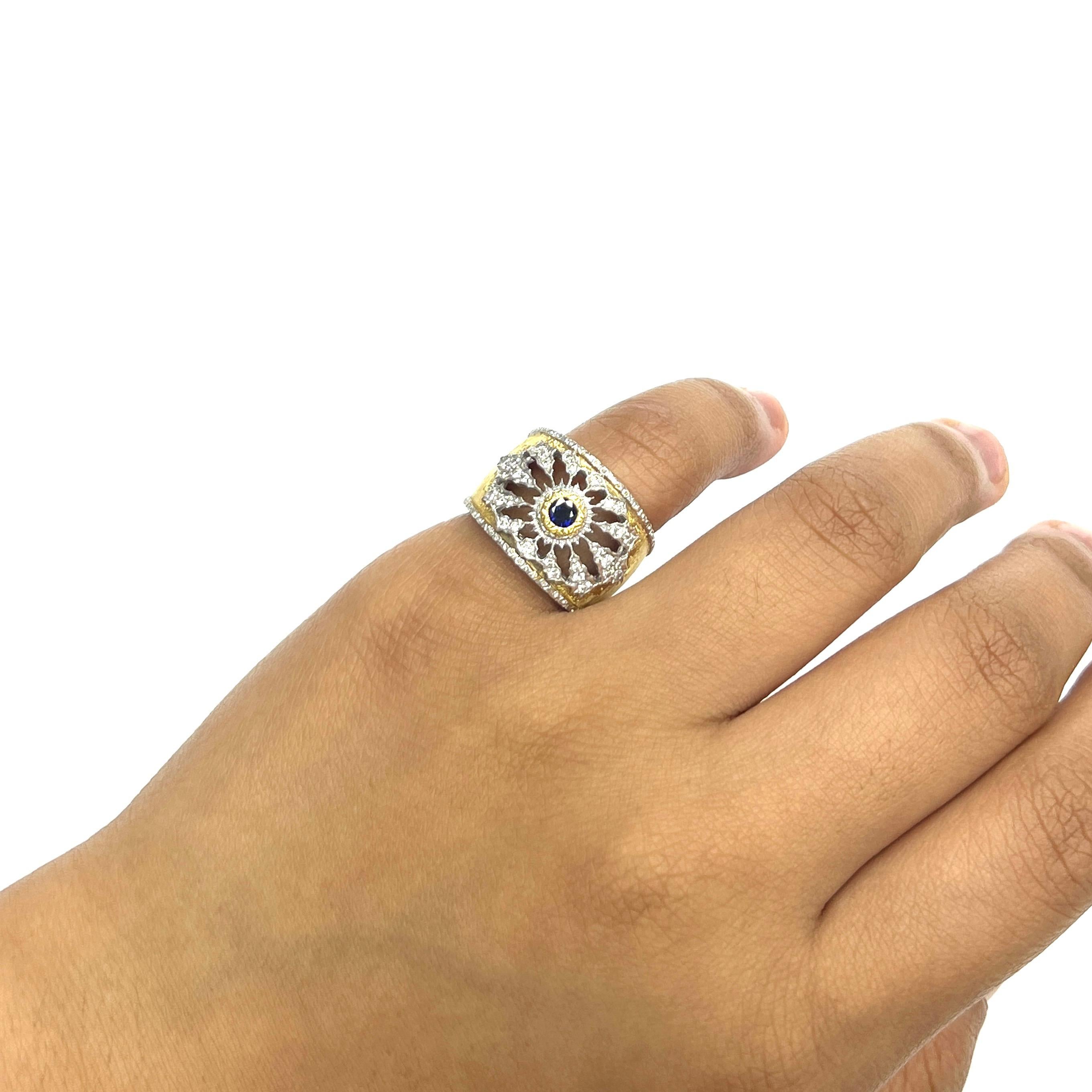 Buccellati Sapphire Diamond Gold Ring 3